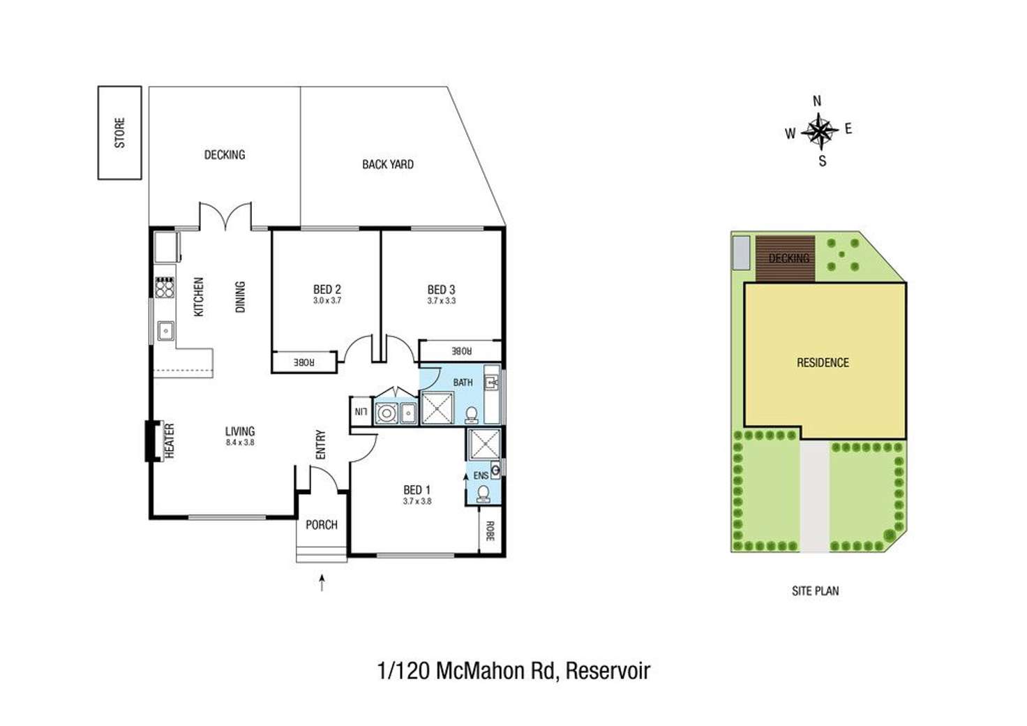 Floorplan of Homely unit listing, 1/120 McMahon Road, Reservoir VIC 3073
