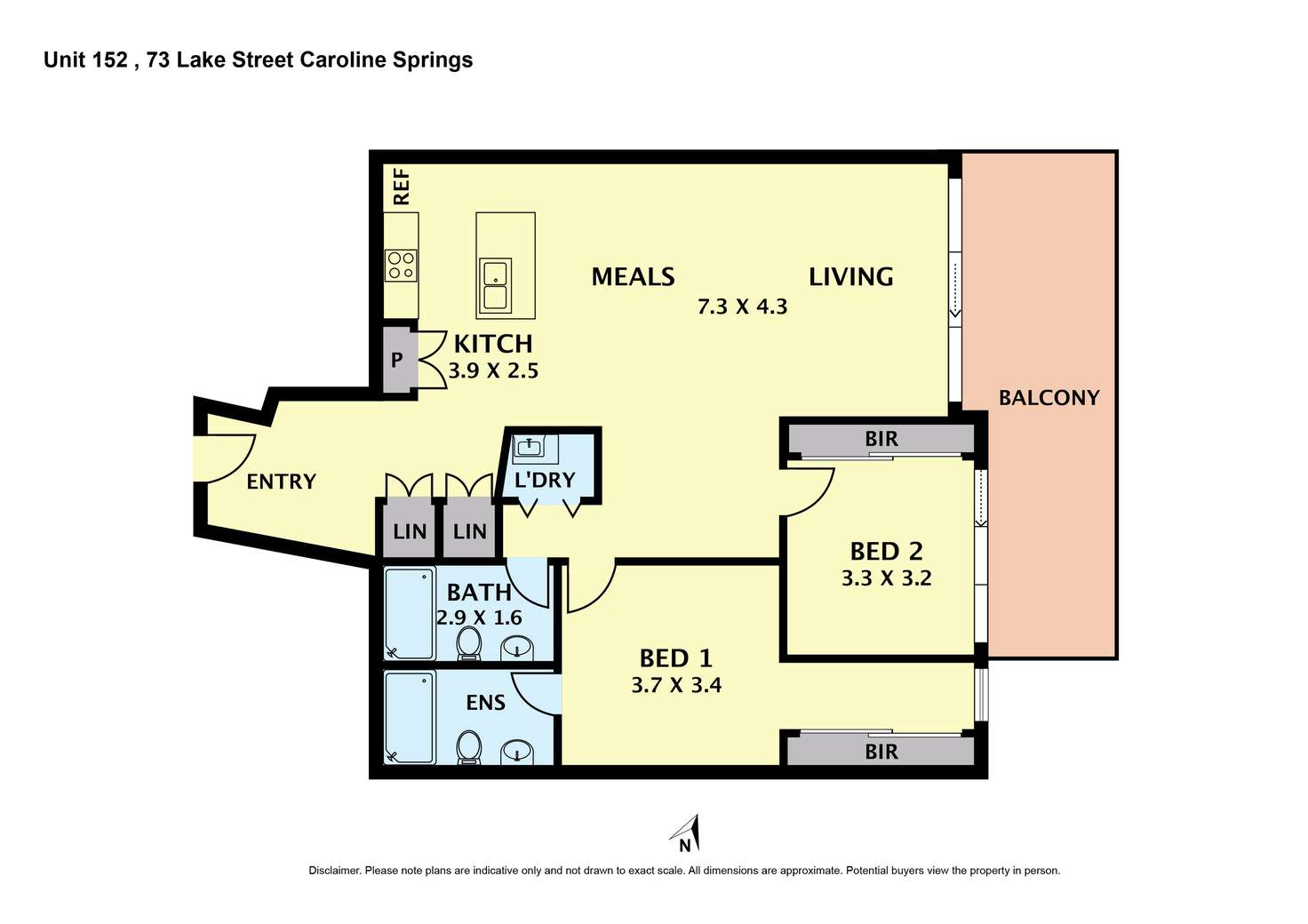 Floorplan of Homely apartment listing, 152/73 Lake Street, Caroline Springs VIC 3023