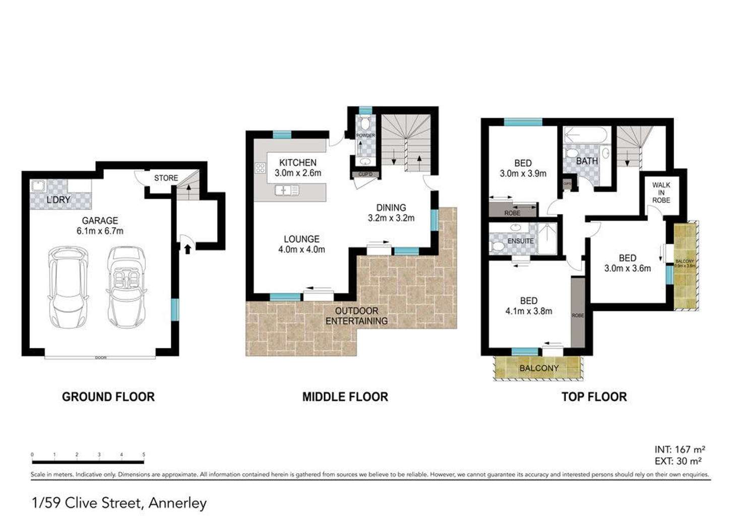 Floorplan of Homely townhouse listing, 1/59 Clive Street, Annerley QLD 4103