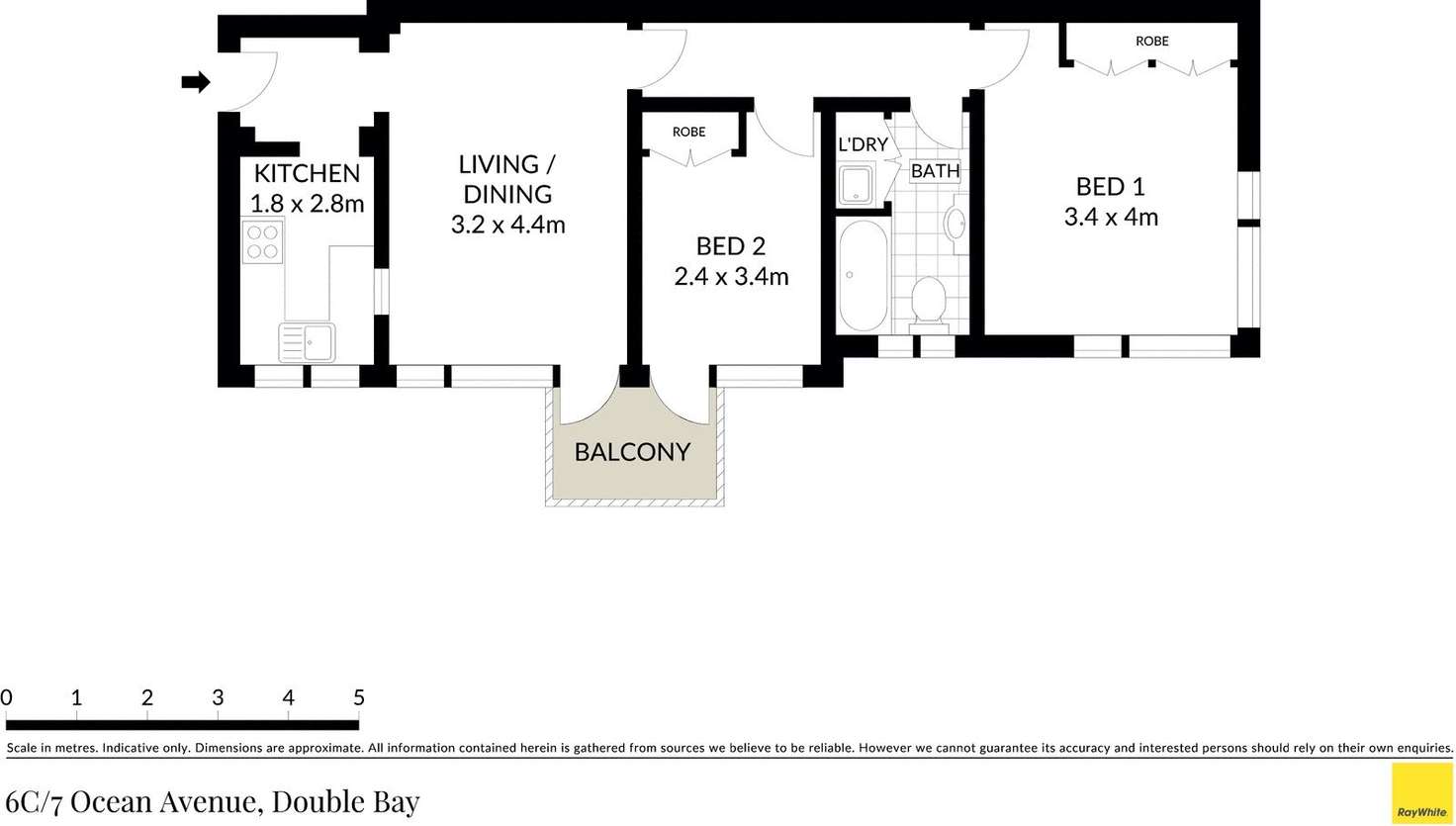 Floorplan of Homely apartment listing, 6C/7 Ocean Avenue, Double Bay NSW 2028