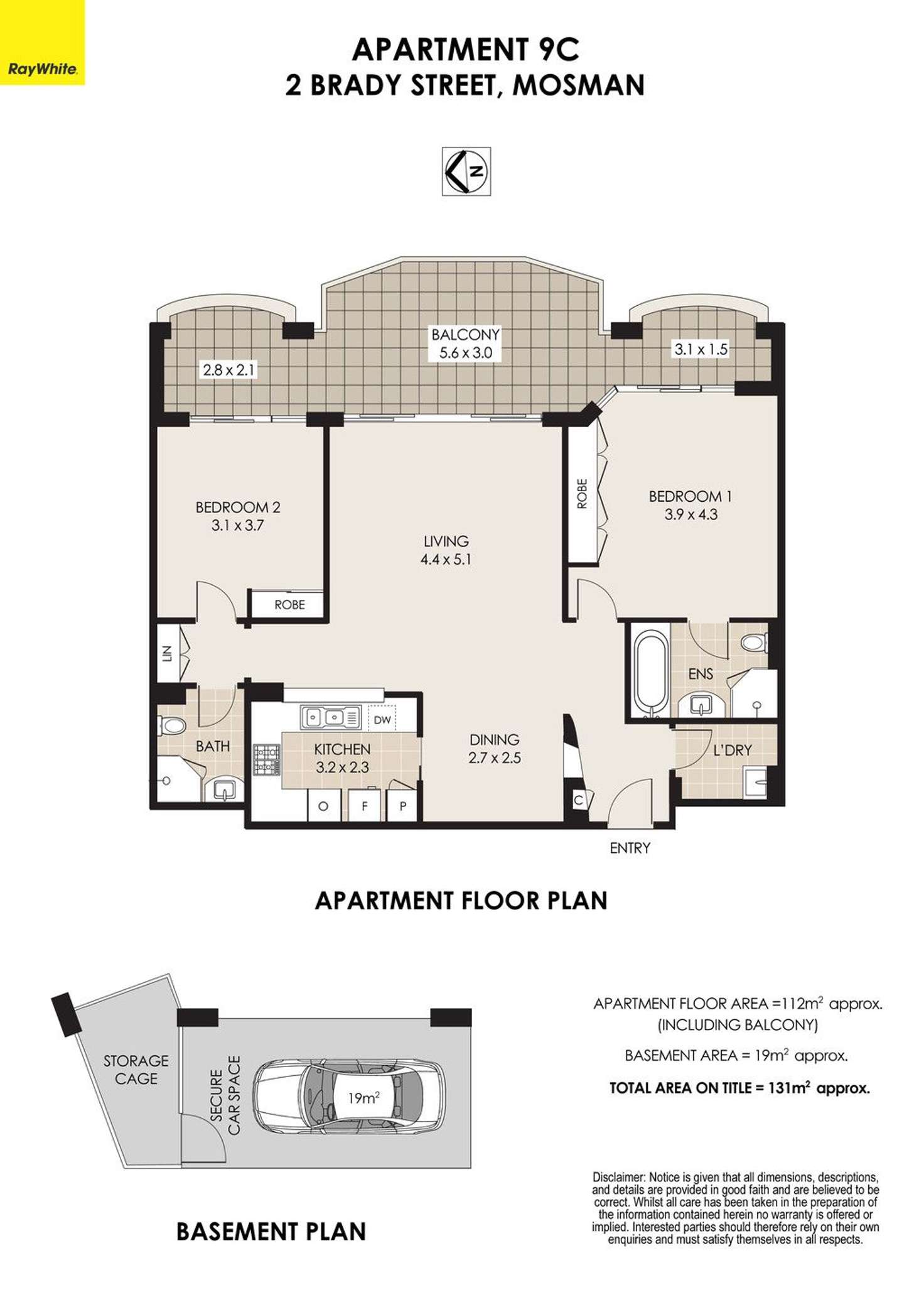 Floorplan of Homely apartment listing, 9/2C Brady Street, Mosman NSW 2088