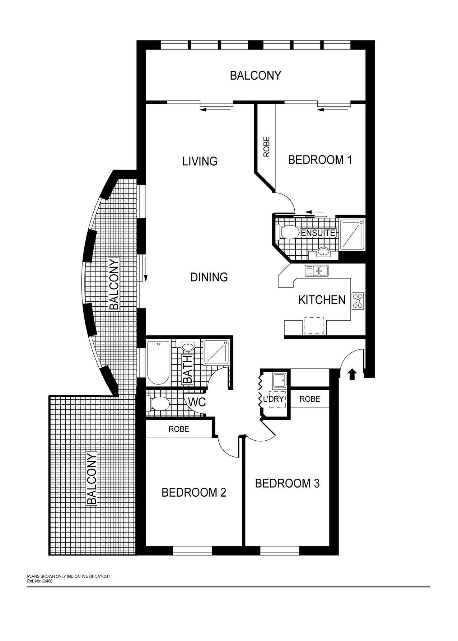 Floorplan of Homely apartment listing, 1/48 Lampard Circuit, Bruce ACT 2617