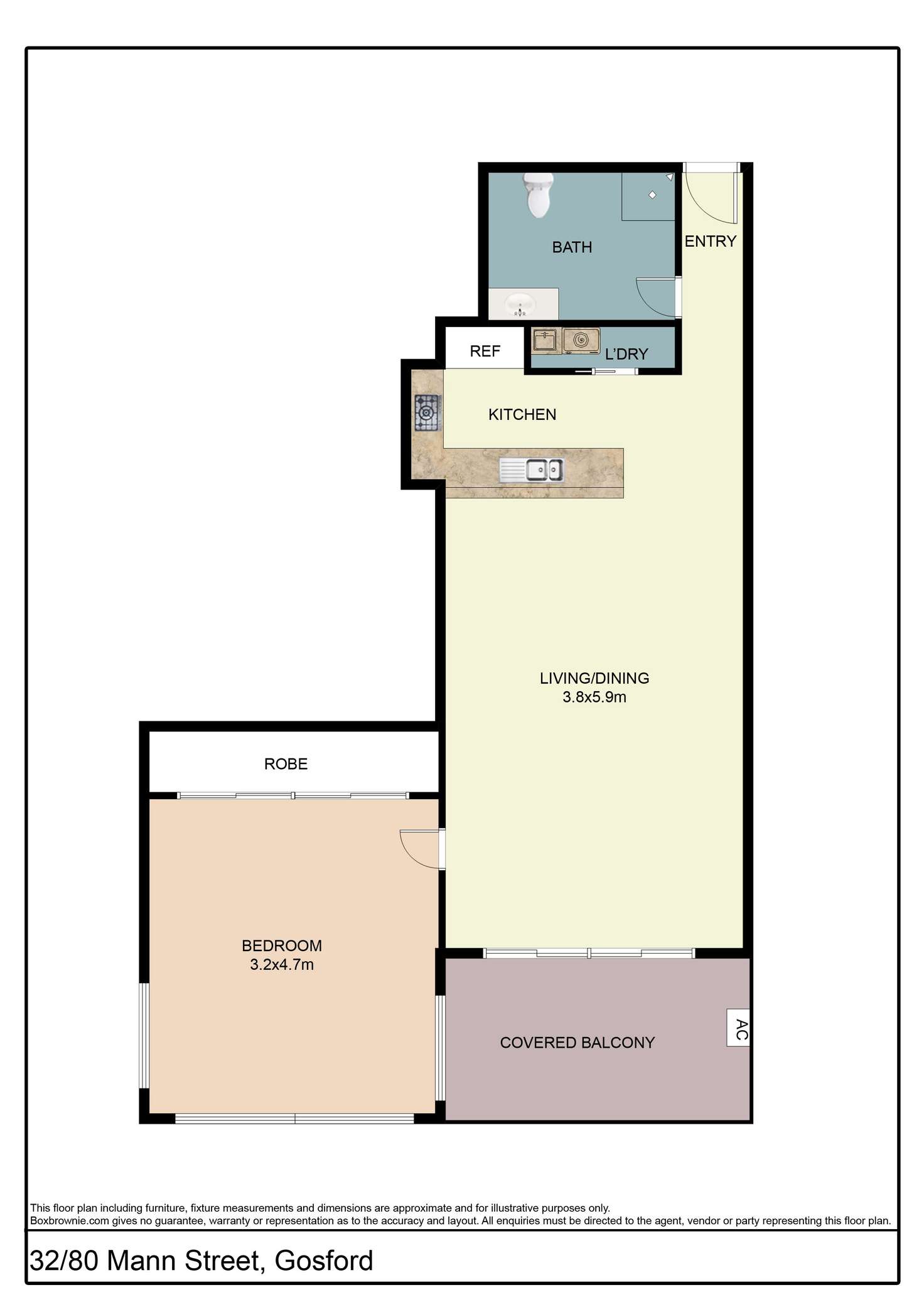 Floorplan of Homely unit listing, 32/72-82 Mann Street, Gosford NSW 2250