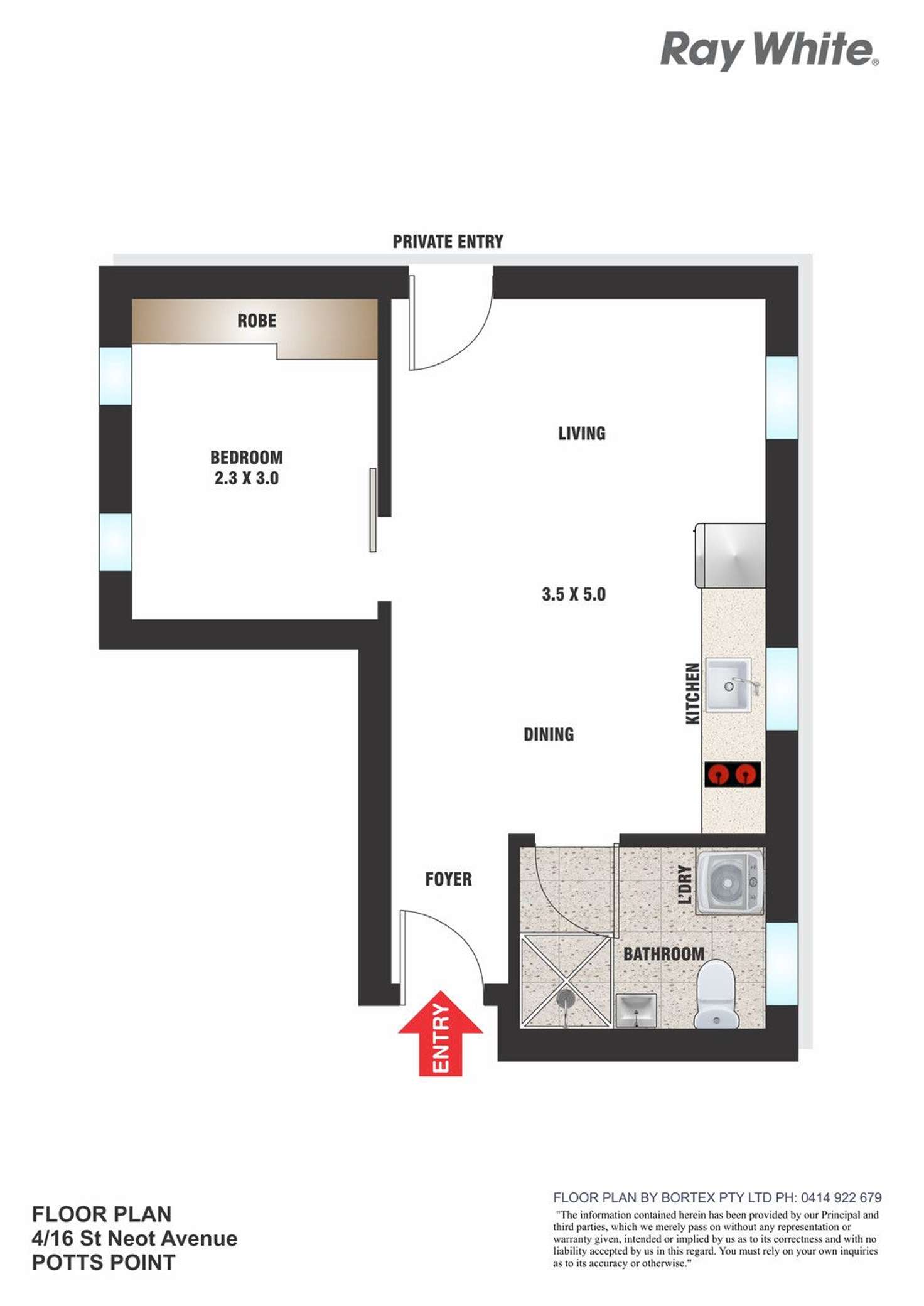 Floorplan of Homely apartment listing, 4/16 St Neot Avenue, Potts Point NSW 2011