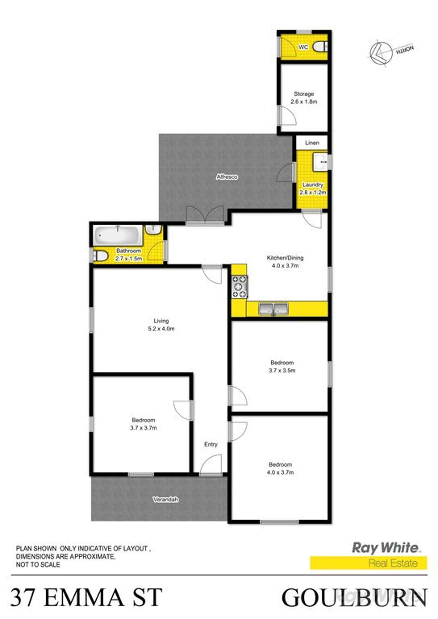 Floorplan of Homely house listing, 37 Emma Street, Goulburn NSW 2580