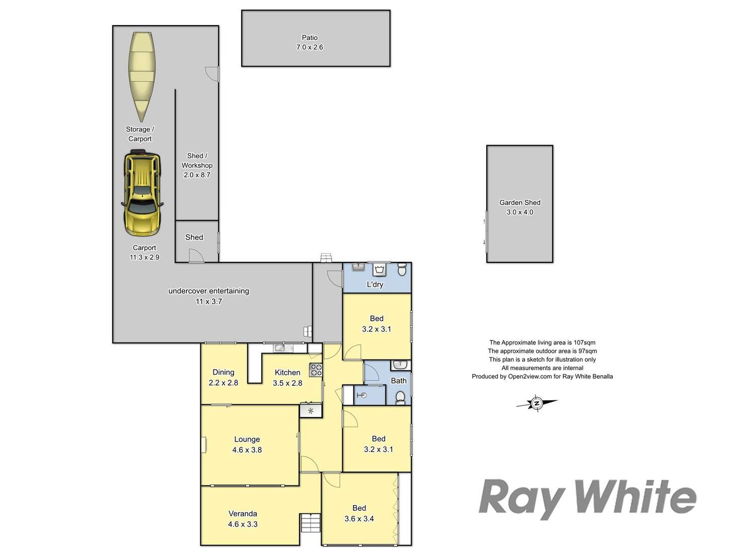 Floorplan of Homely house listing, 13 Graeme Court, Benalla VIC 3672