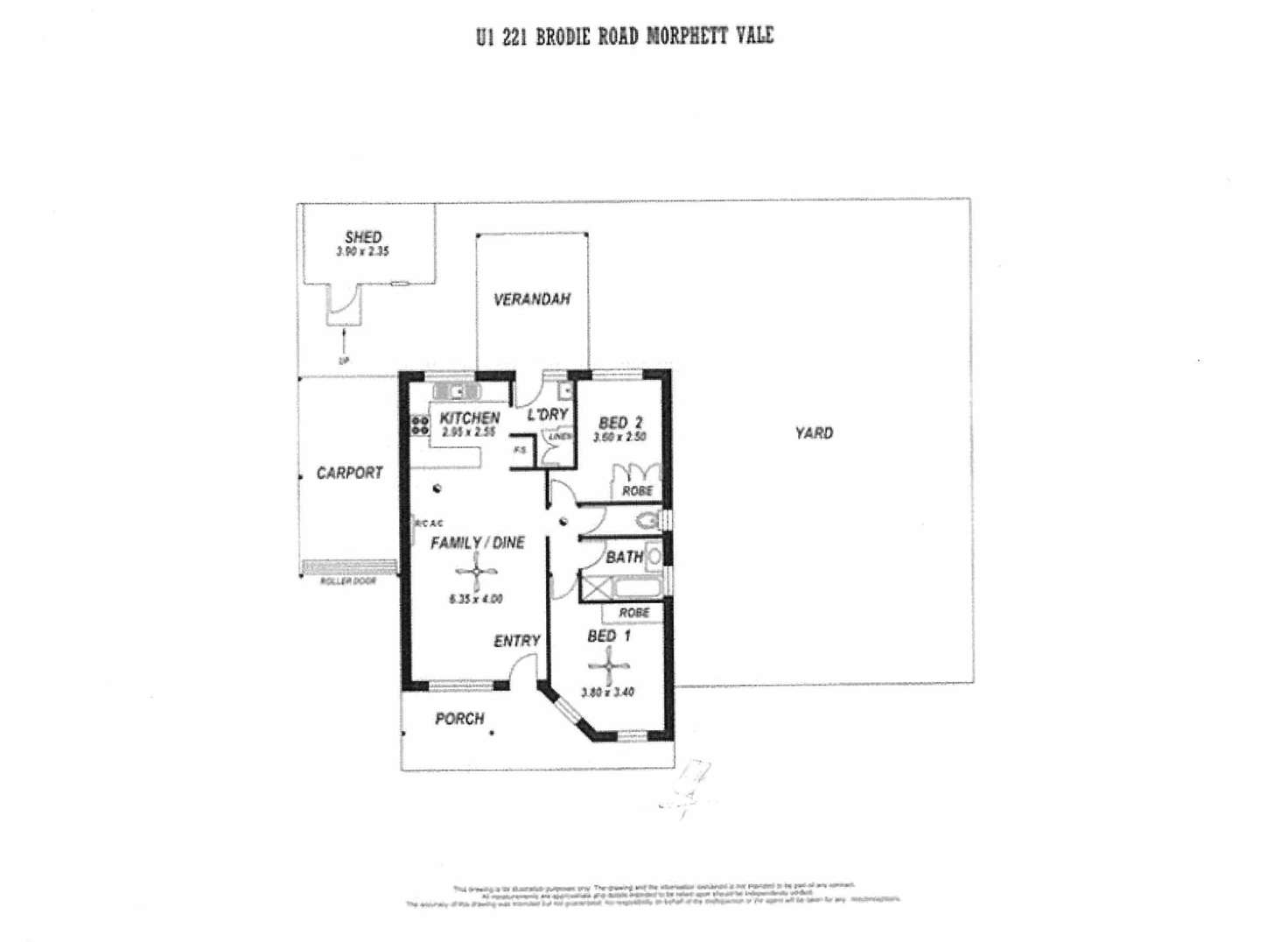 Floorplan of Homely unit listing, 1/221 Brodie Road, Morphett Vale SA 5162