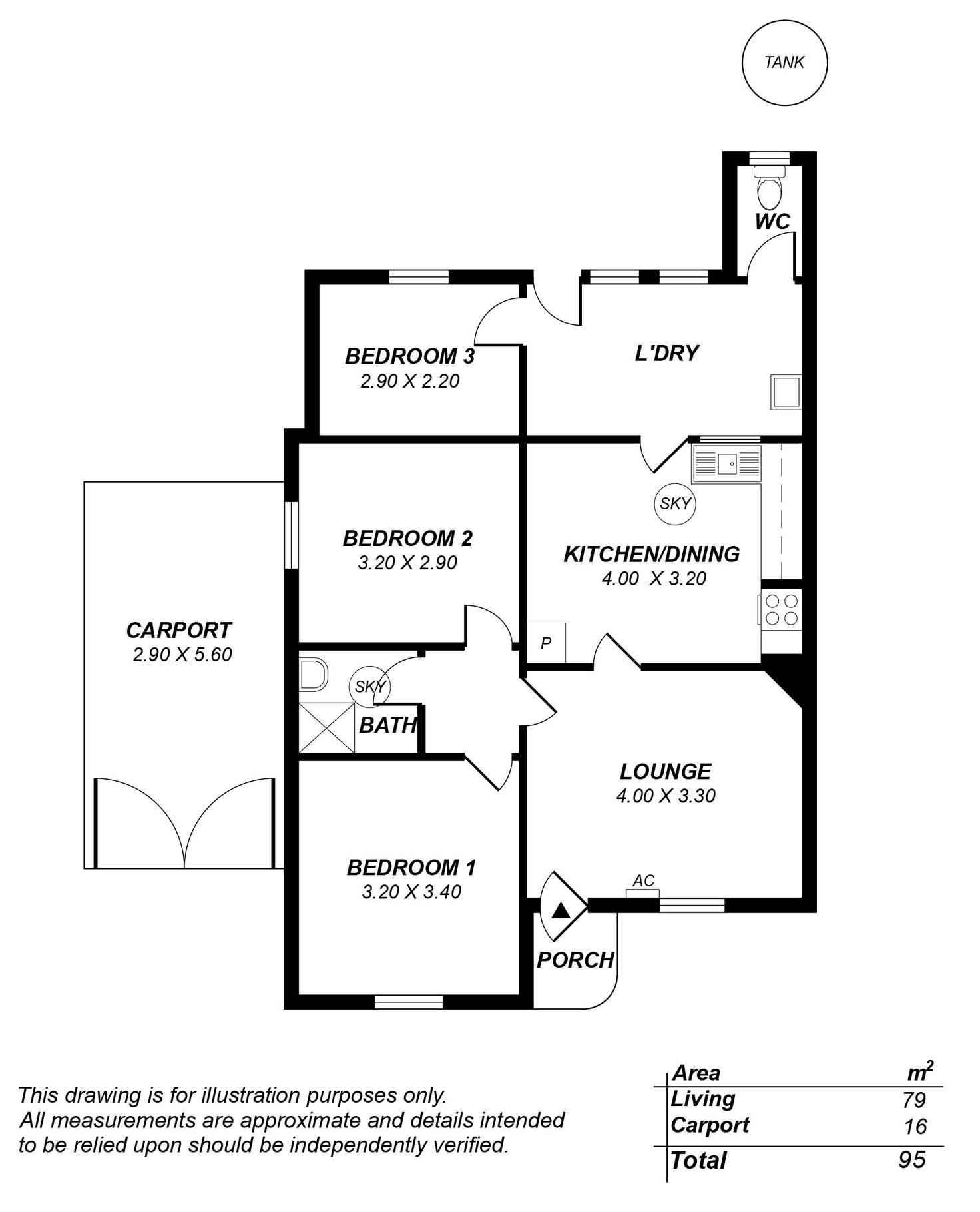 Floorplan of Homely house listing, 1 Fewings Avenue, Brooklyn Park SA 5032