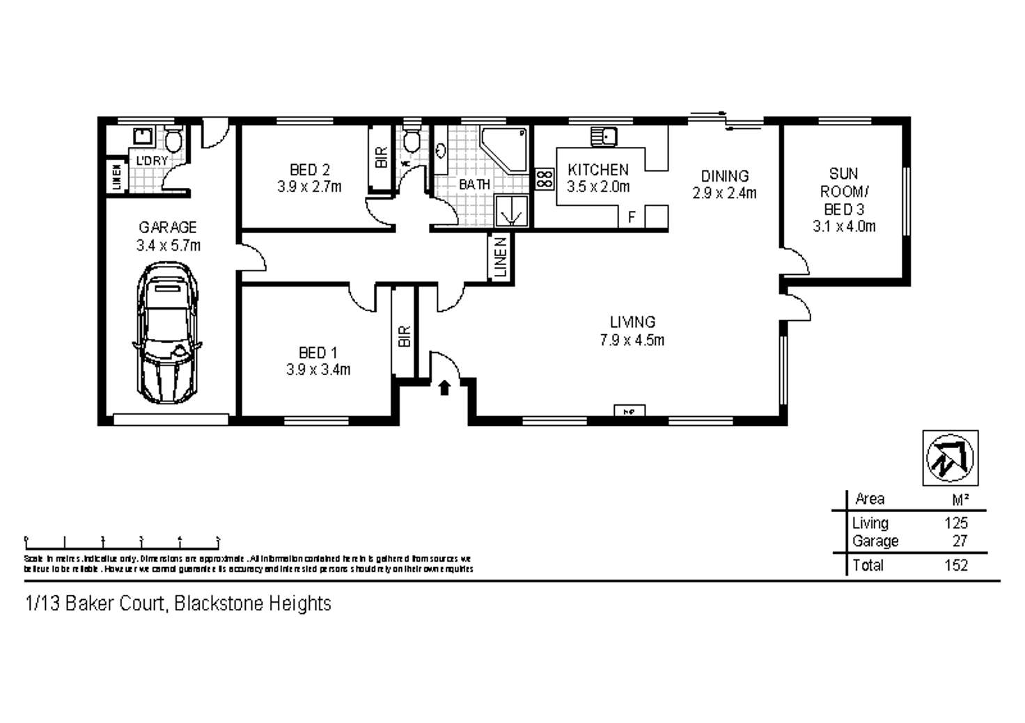 Floorplan of Homely unit listing, 1/13 Baker Court, Blackstone Heights TAS 7250