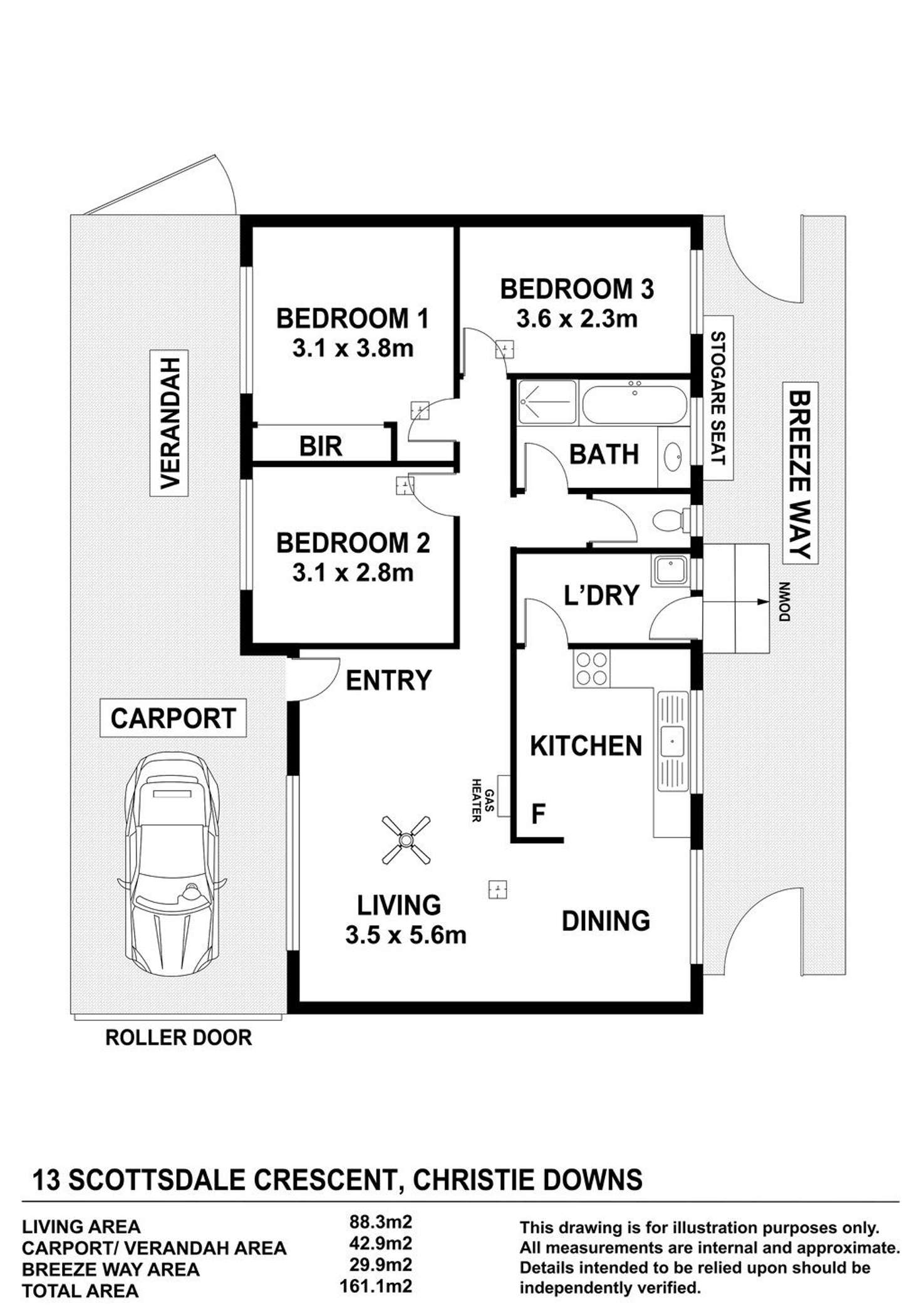 Floorplan of Homely house listing, 13 Scottsglade Road, Christie Downs SA 5164