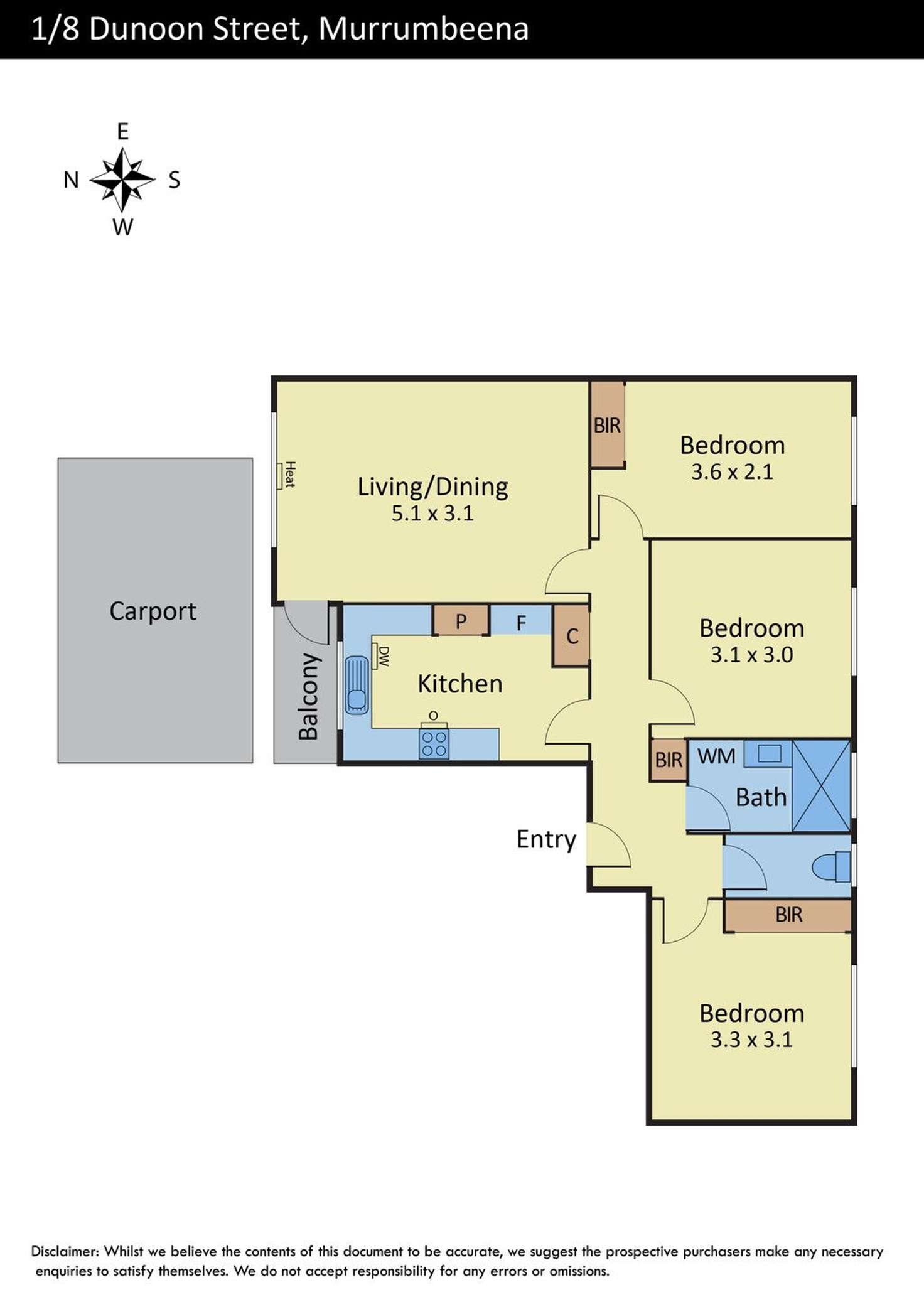 Floorplan of Homely apartment listing, 1/8 Dunoon Street, Murrumbeena VIC 3163