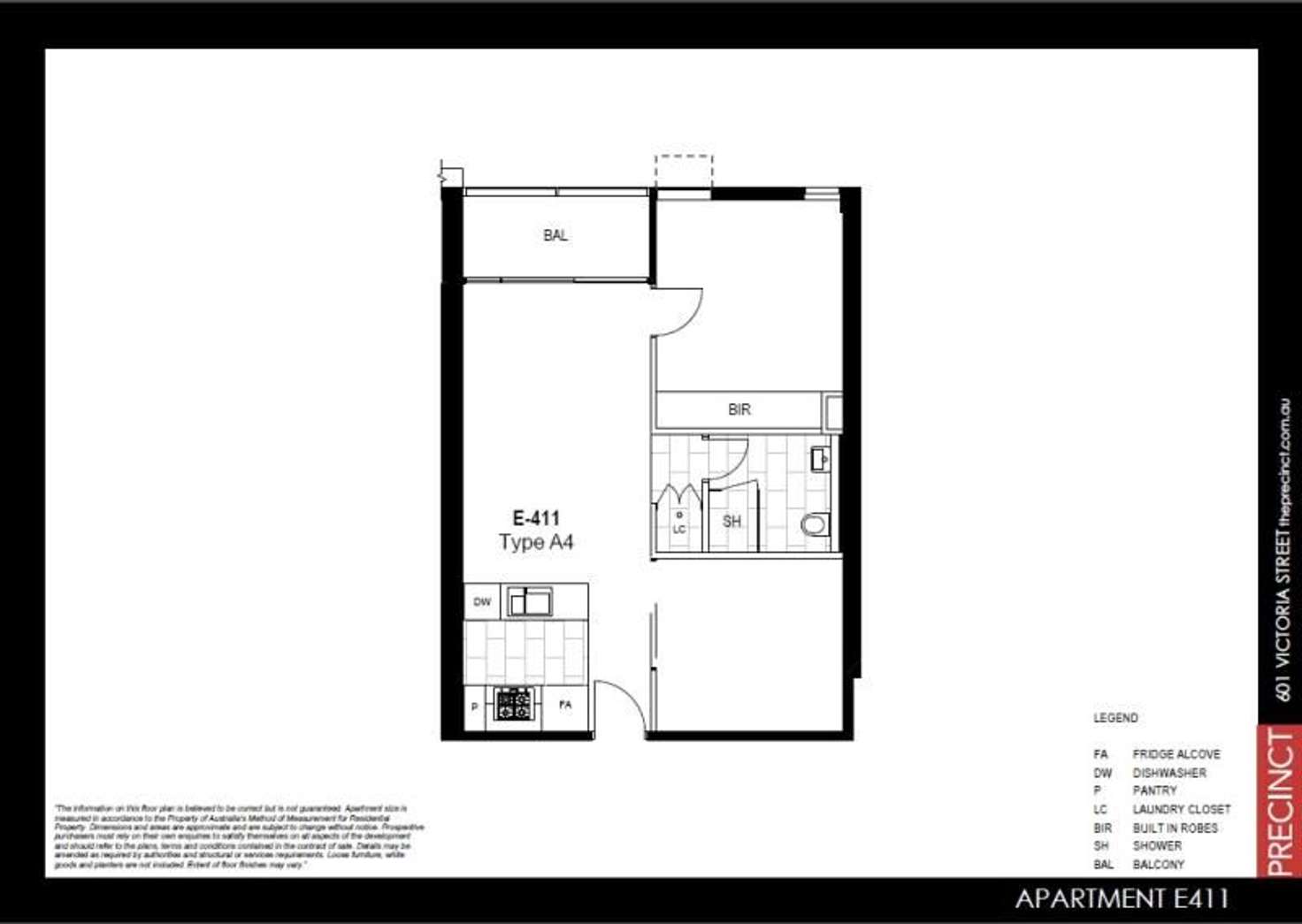 Floorplan of Homely apartment listing, E411/11 Flockhart Street, Abbotsford VIC 3067