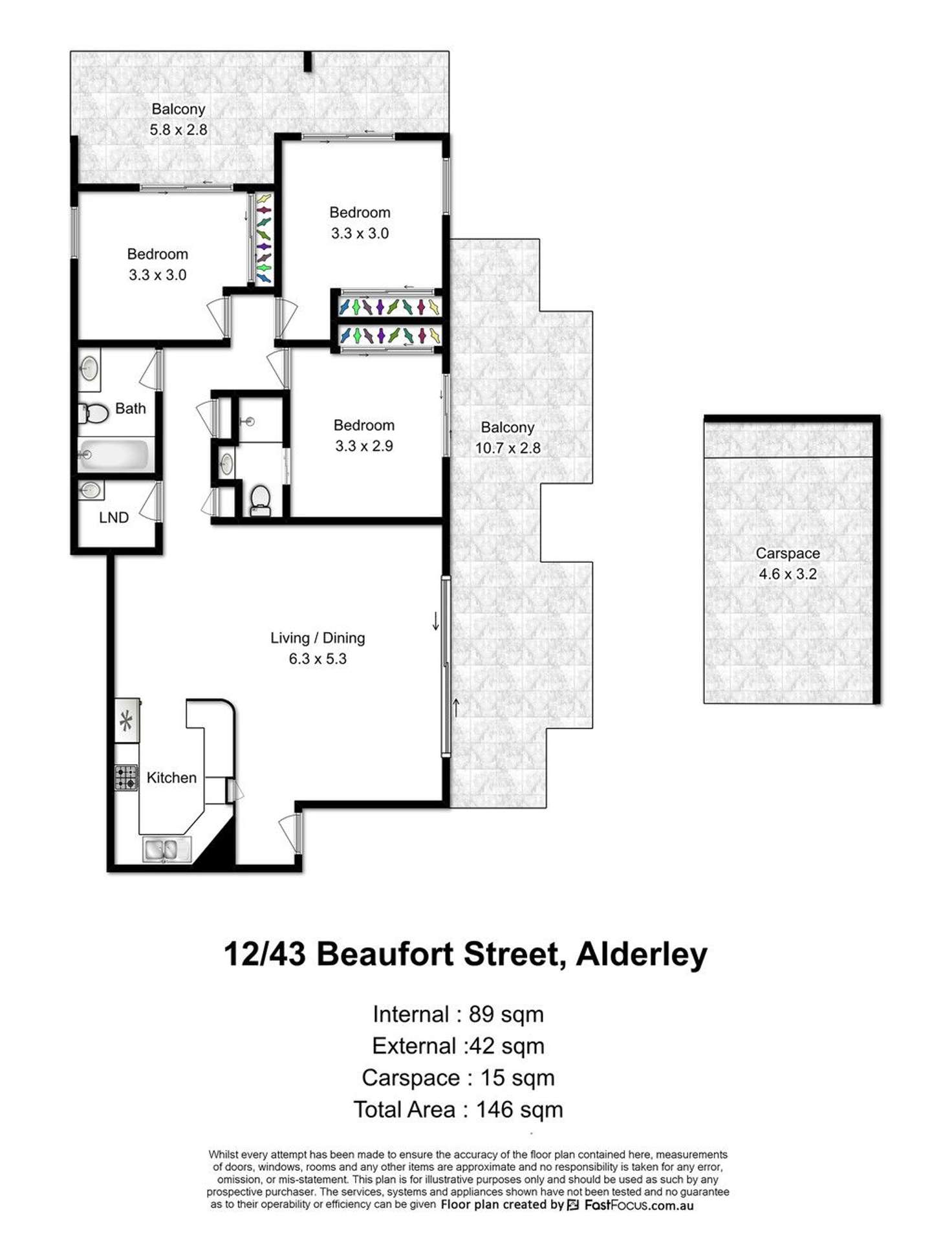 Floorplan of Homely unit listing, 12/43 Beaufort Street, Alderley QLD 4051