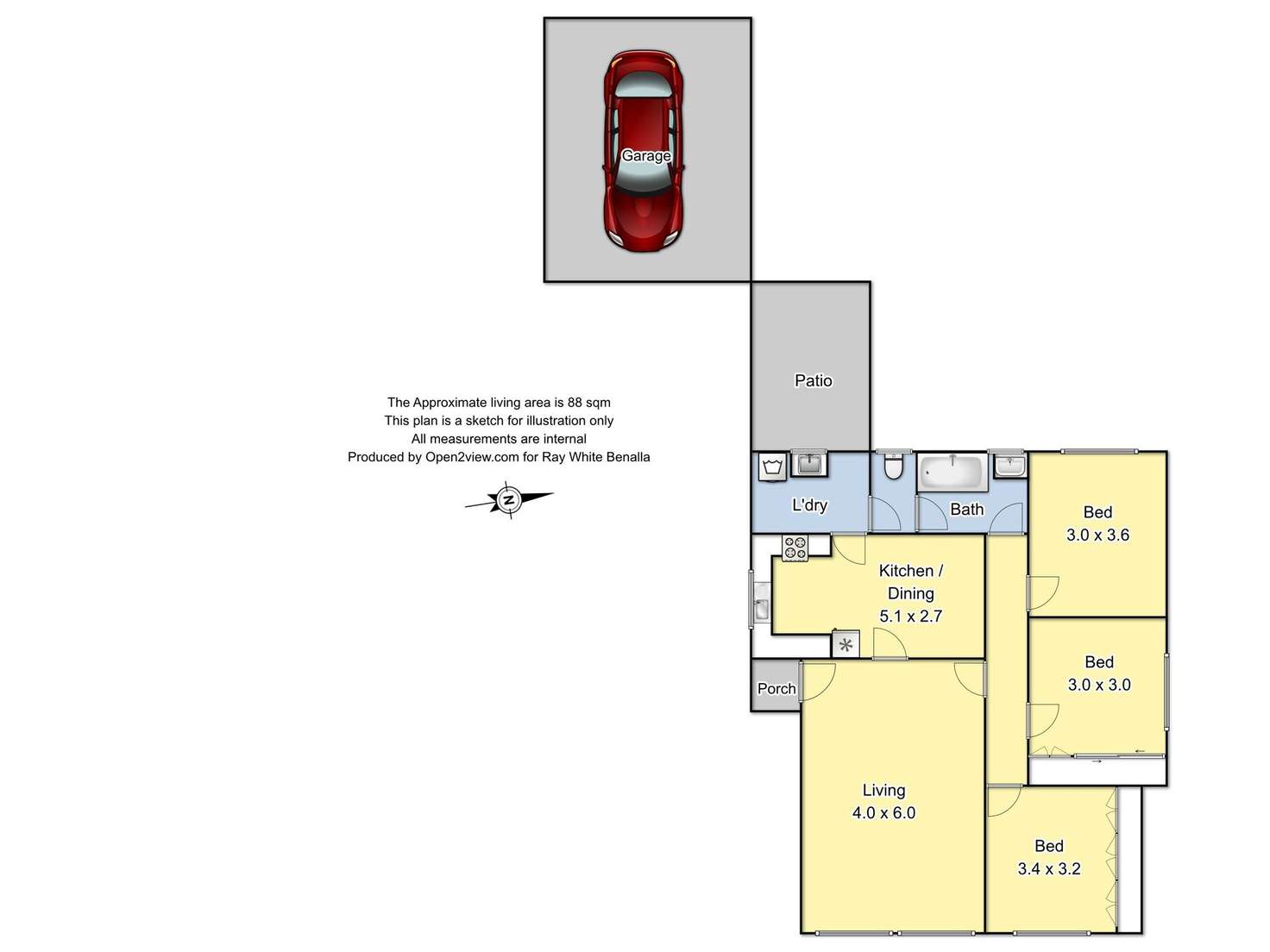 Floorplan of Homely house listing, 13 Cook Street, Benalla VIC 3672