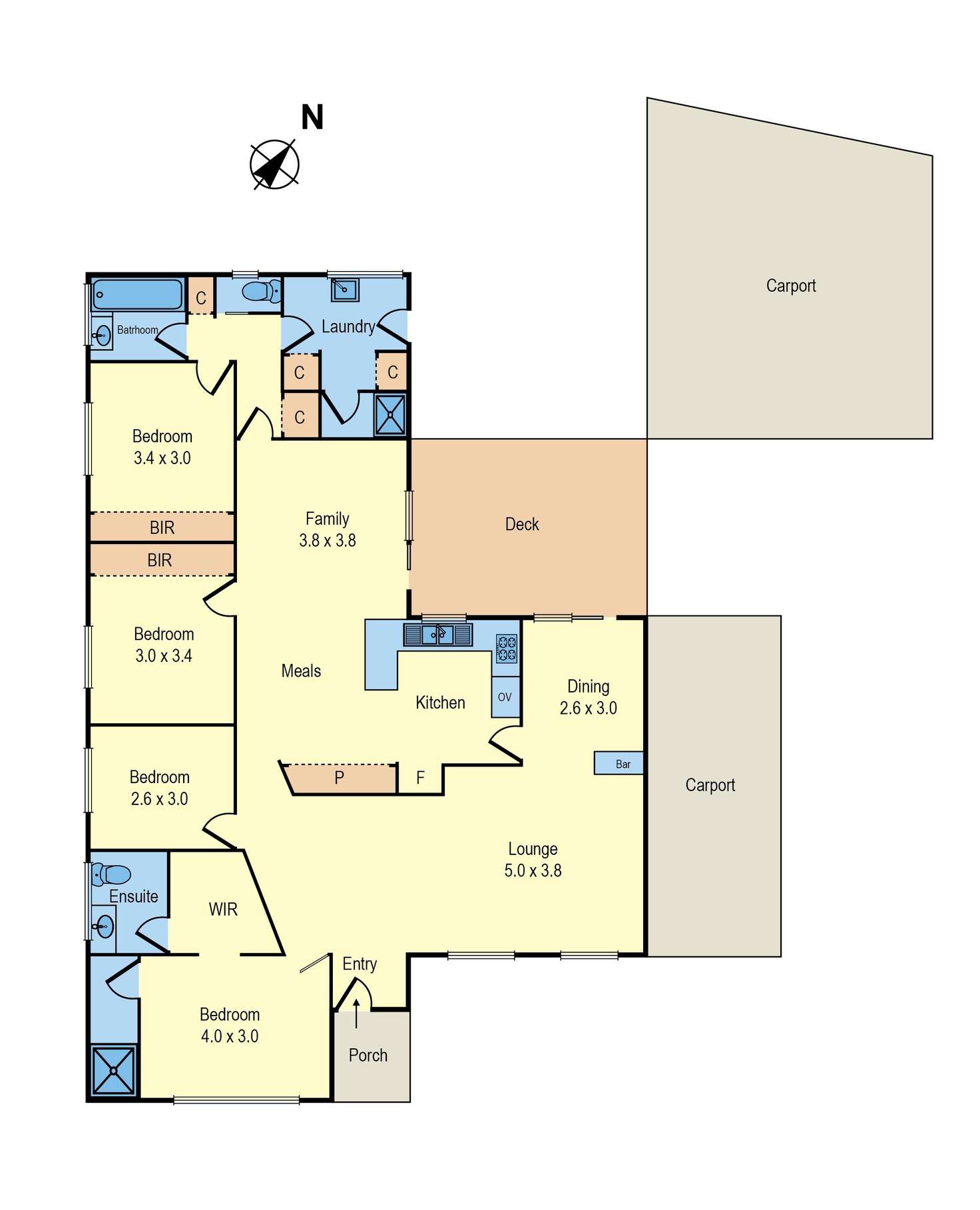 Floorplan of Homely house listing, 5 Orana Court, Moorabbin VIC 3189