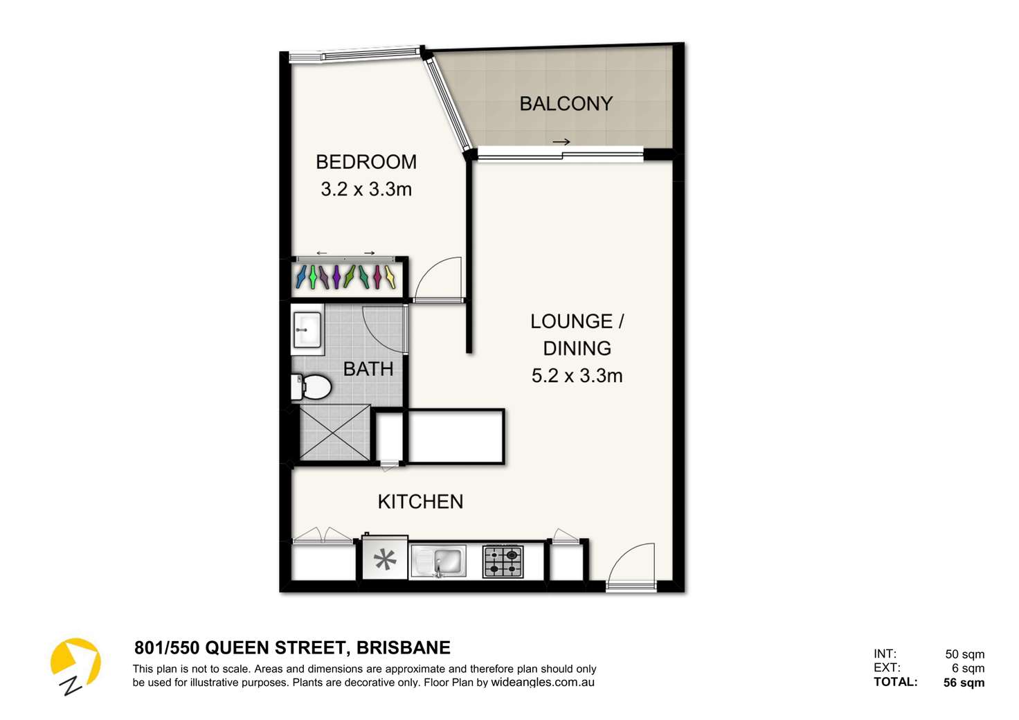 Floorplan of Homely apartment listing, 801/550 Queen Street, Brisbane QLD 4000