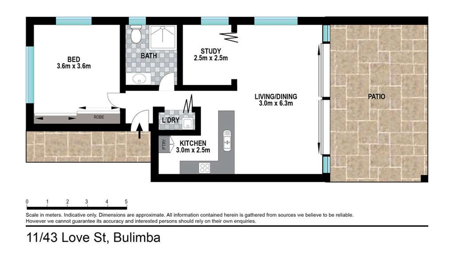 Floorplan of Homely apartment listing, 11/43 Love Street, Bulimba QLD 4171