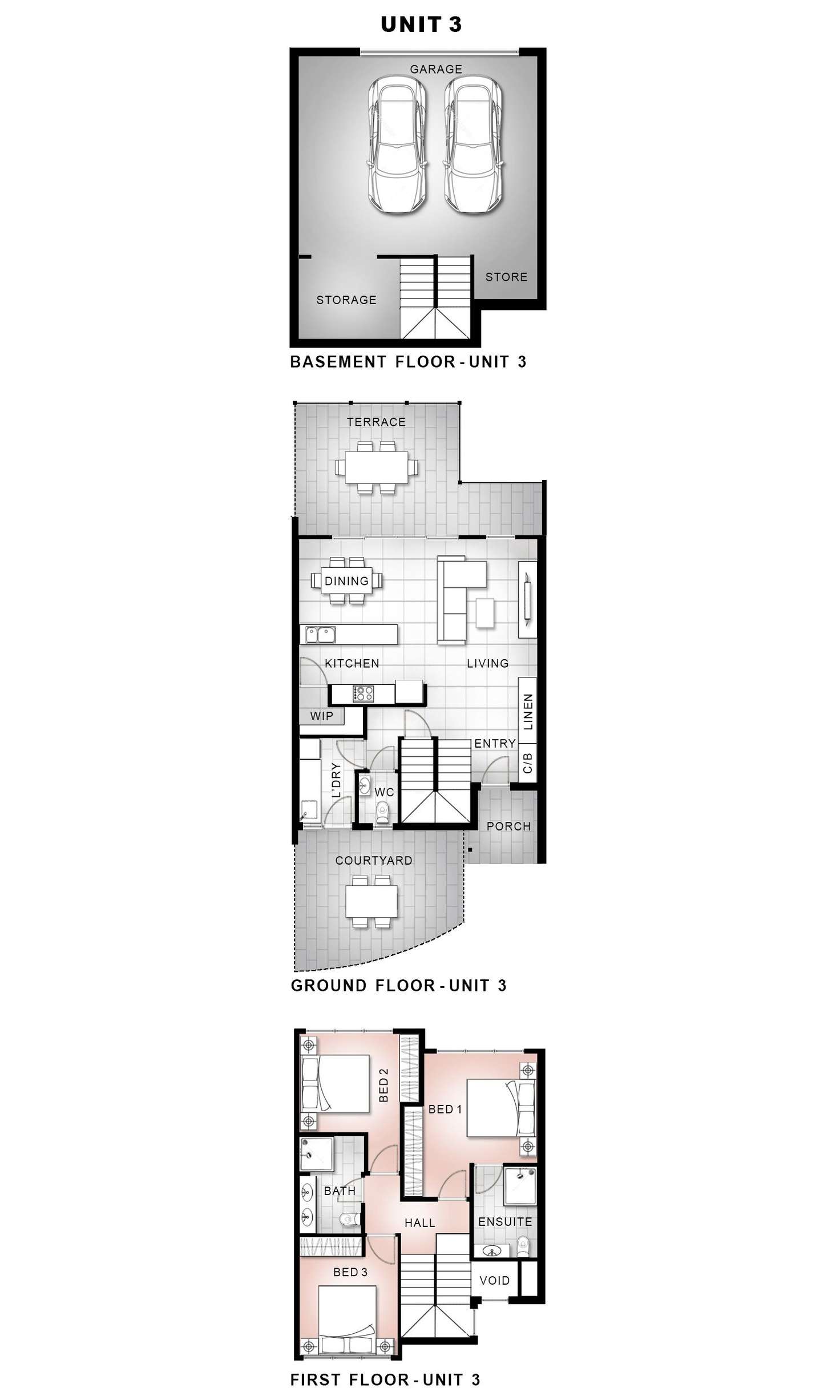 Floorplan of Homely townhouse listing, Unit 3/4 Gardeners Crescent, Shellharbour NSW 2529