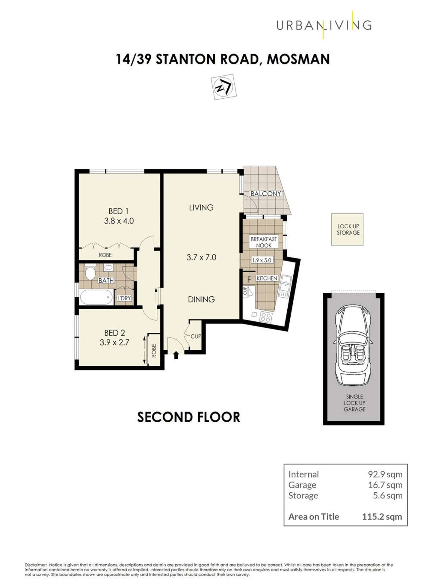 Floorplan of Homely apartment listing, 14/39 Stanton Road, Mosman NSW 2088