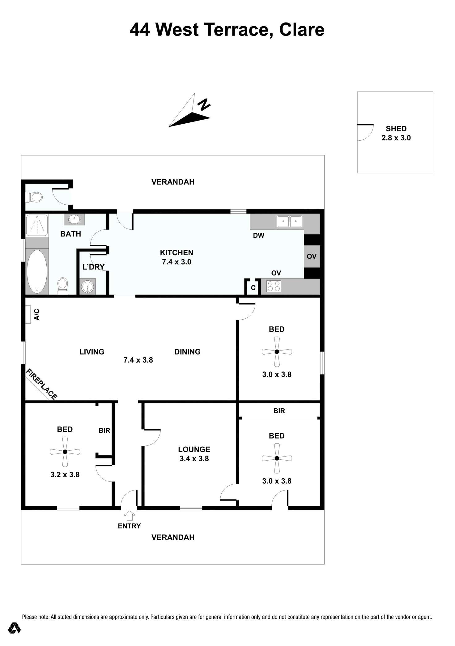 Floorplan of Homely house listing, 44 West Terrace, Clare SA 5453