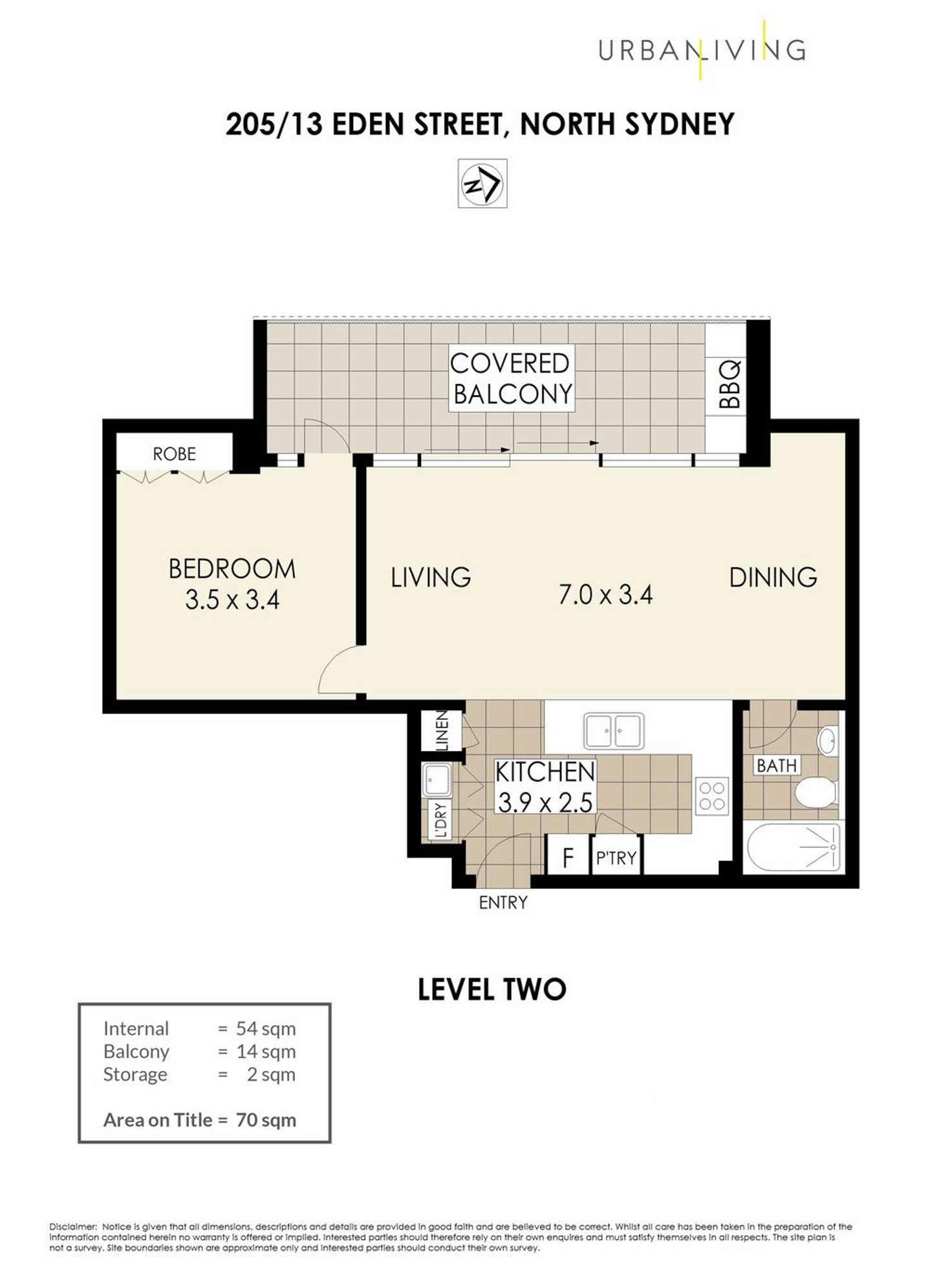 Floorplan of Homely apartment listing, 205/13 Eden Street, North Sydney NSW 2060