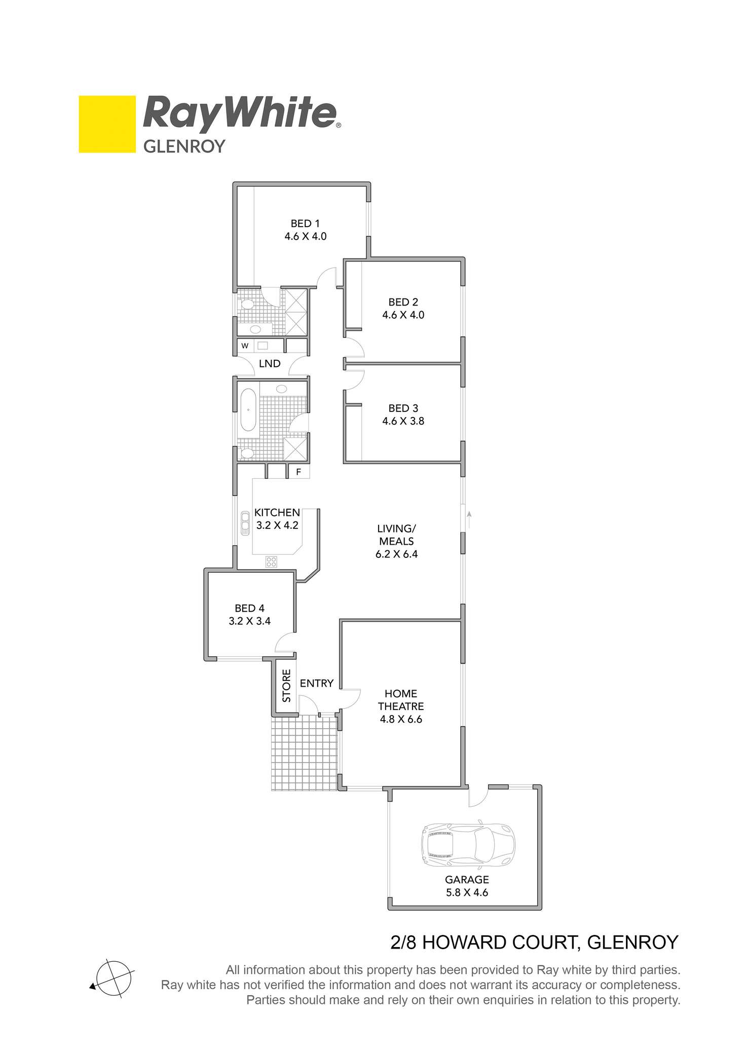 Floorplan of Homely house listing, 2/8 Howard Court, Glenroy VIC 3046