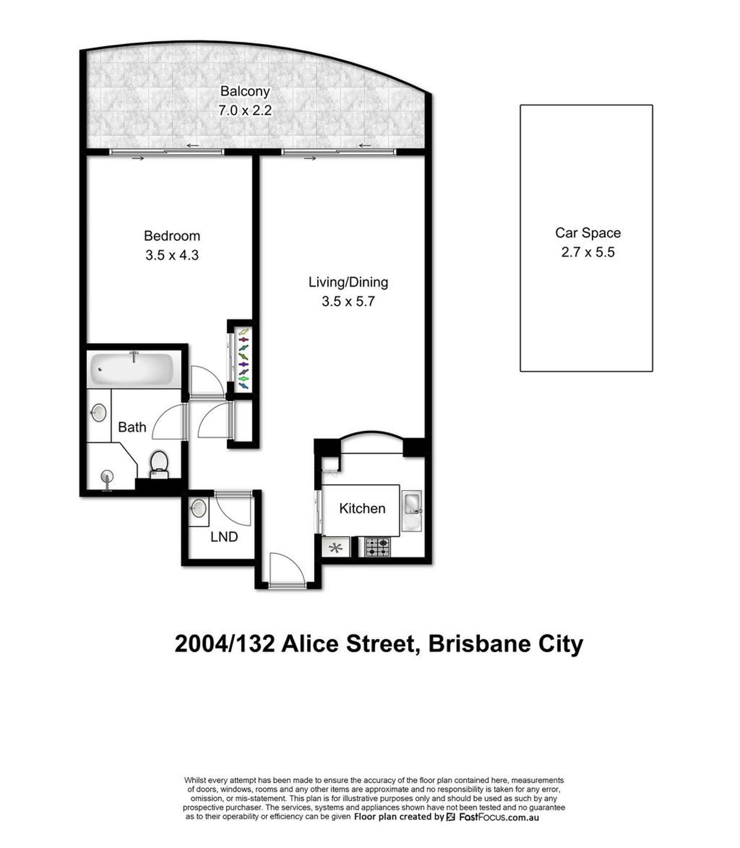 Floorplan of Homely apartment listing, 2004/132 Alice Street, Brisbane QLD 4000