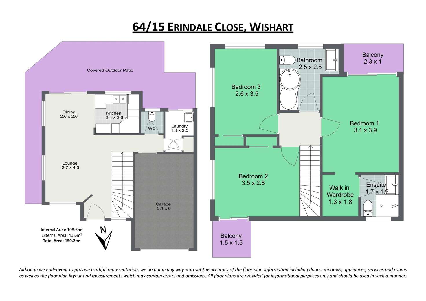Floorplan of Homely townhouse listing, 64/15 Erindale Close, Wishart QLD 4122