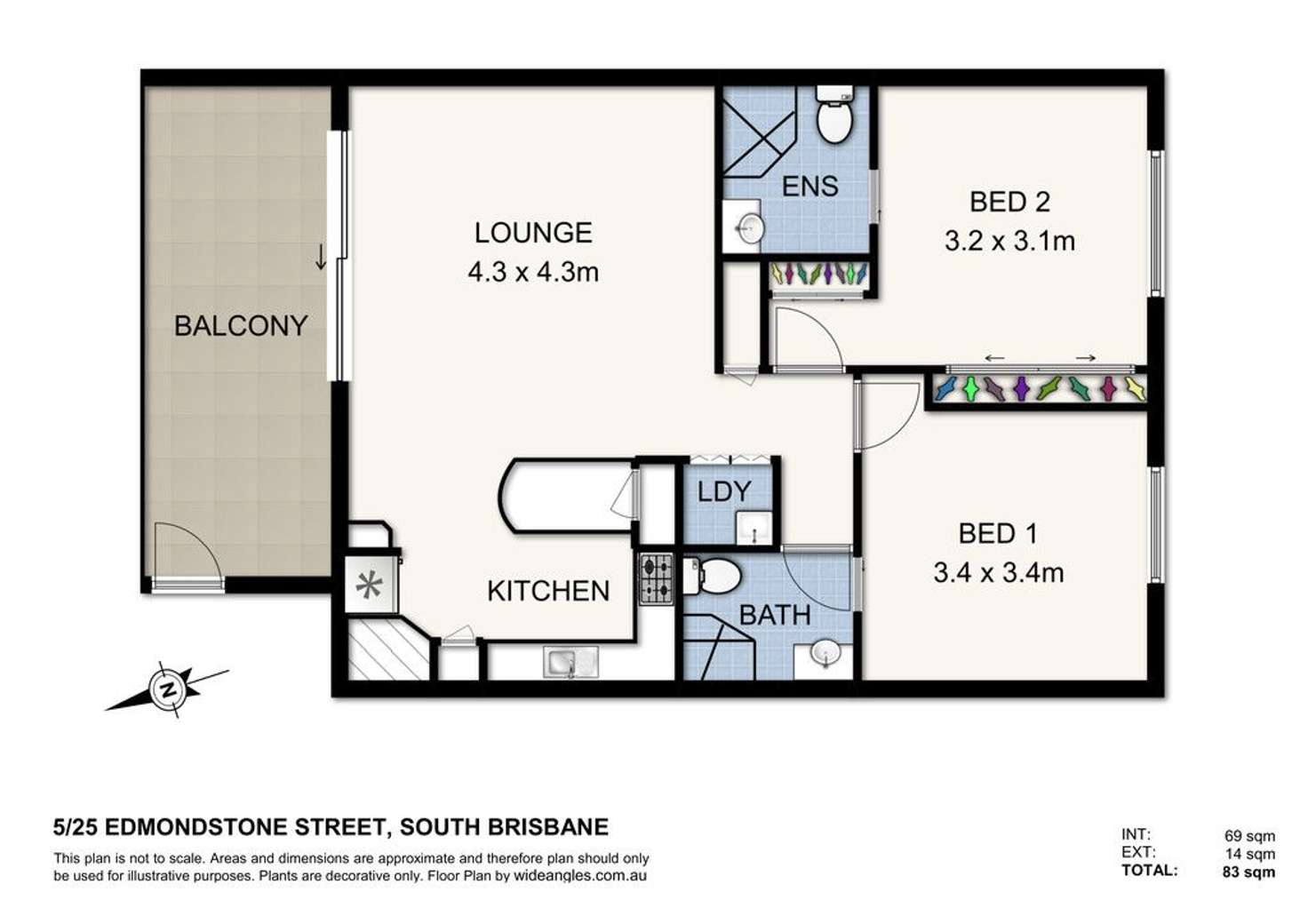 Floorplan of Homely apartment listing, 5/25 Edmondstone Street, South Brisbane QLD 4101