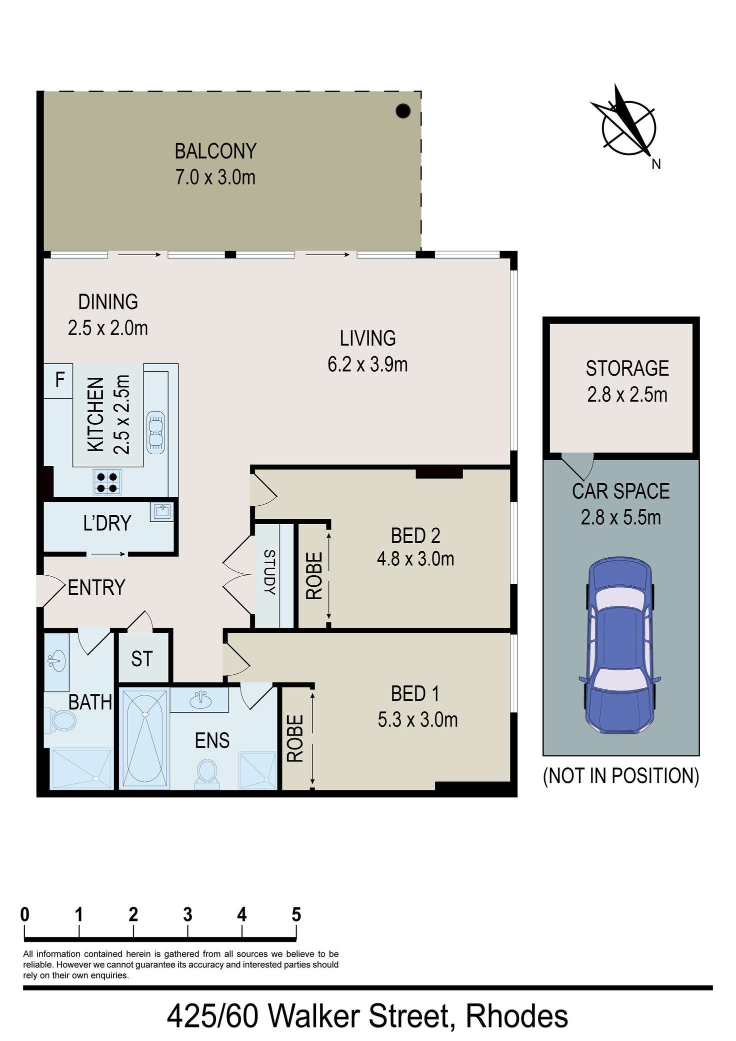 Floorplan of Homely apartment listing, 425/60 Walker Street, Rhodes NSW 2138
