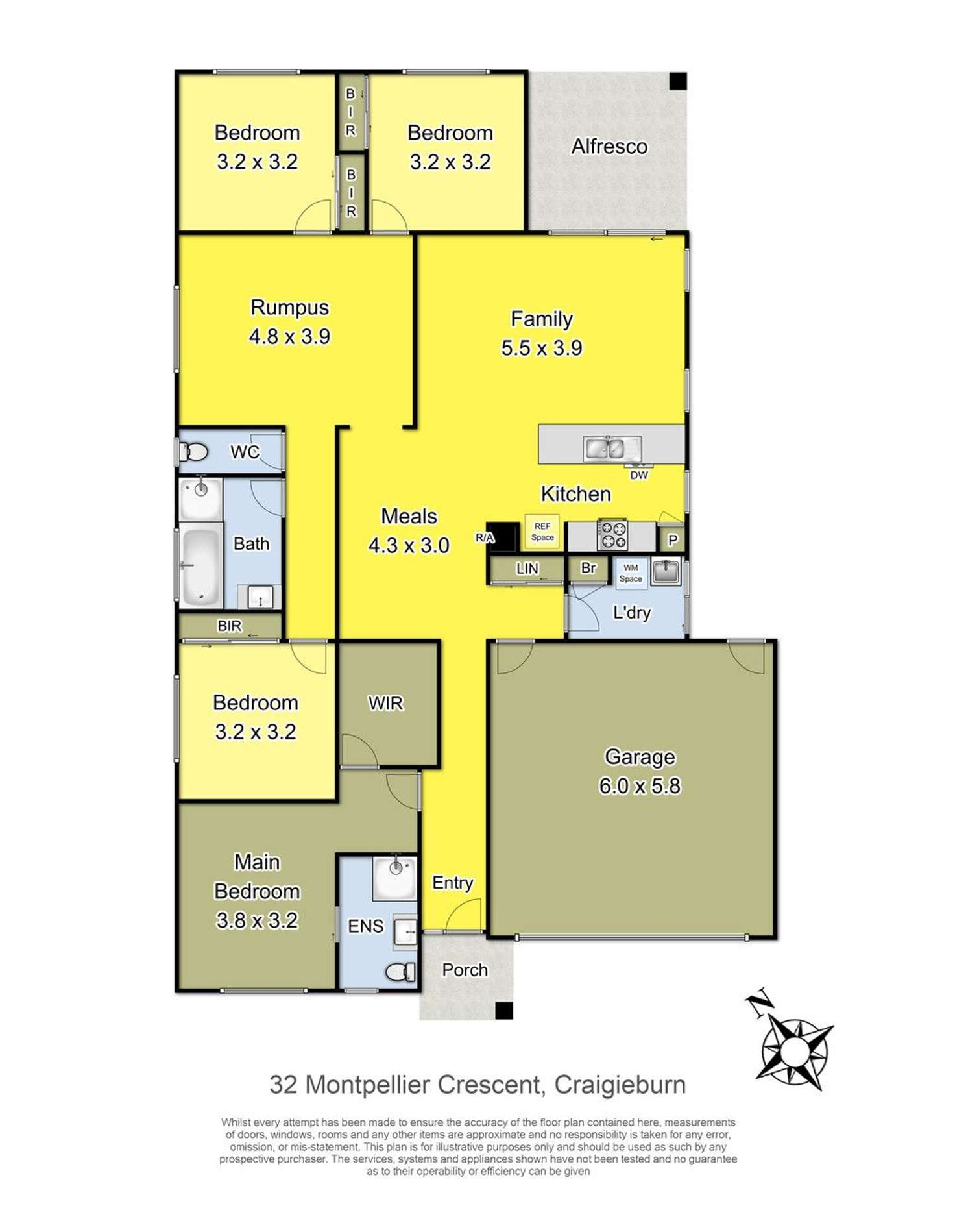 Floorplan of Homely house listing, 32 Montpellier Crescent, Craigieburn VIC 3064