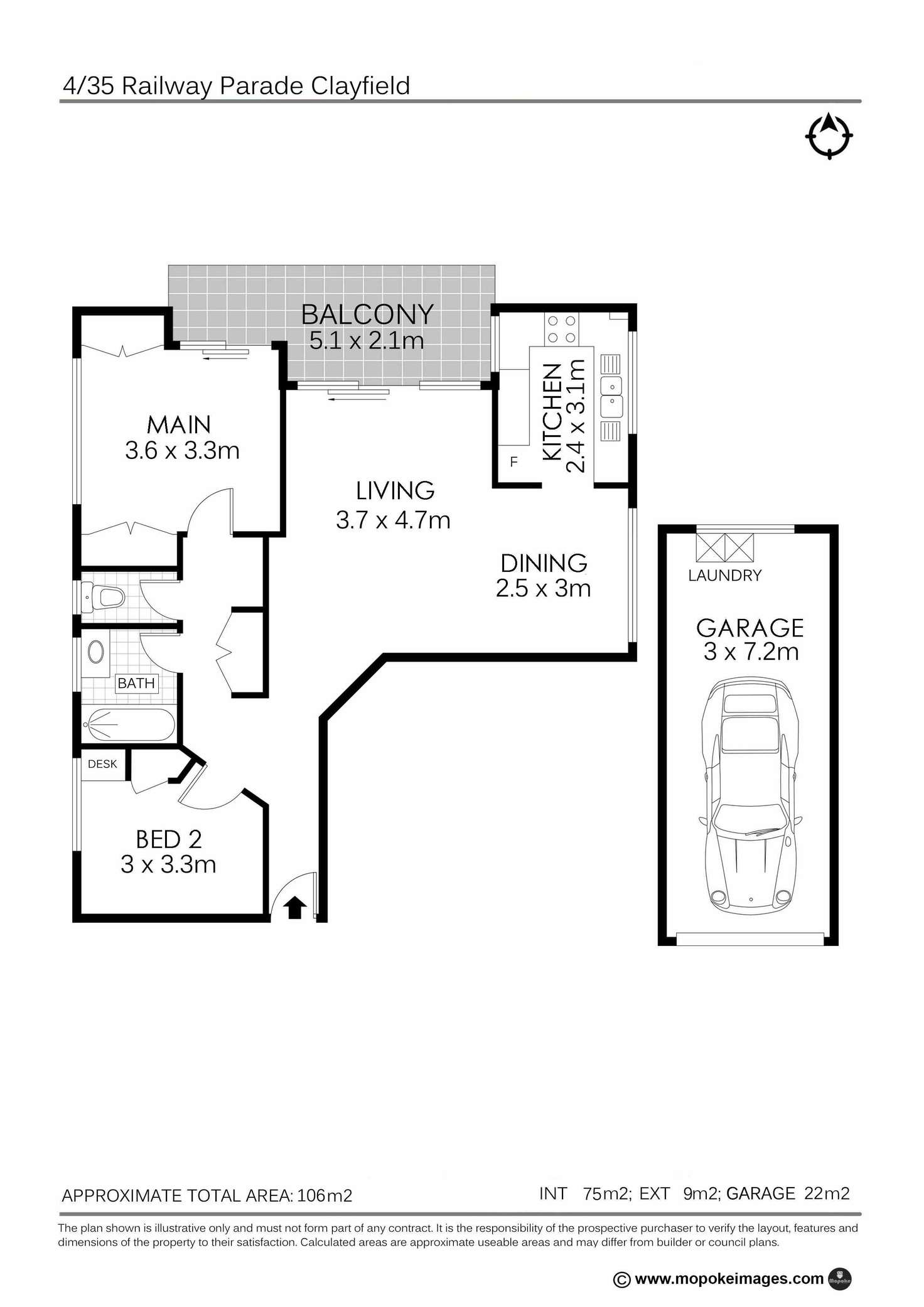 Floorplan of Homely unit listing, 4/35 Railway Parade, Clayfield QLD 4011