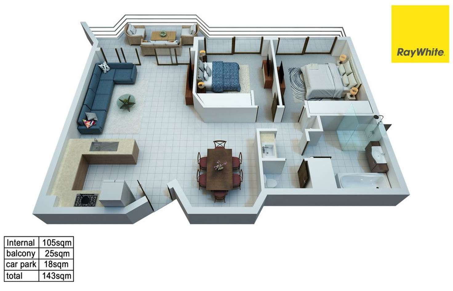Floorplan of Homely unit listing, 43/47-51 Sixth Avenue, Maroochydore QLD 4558