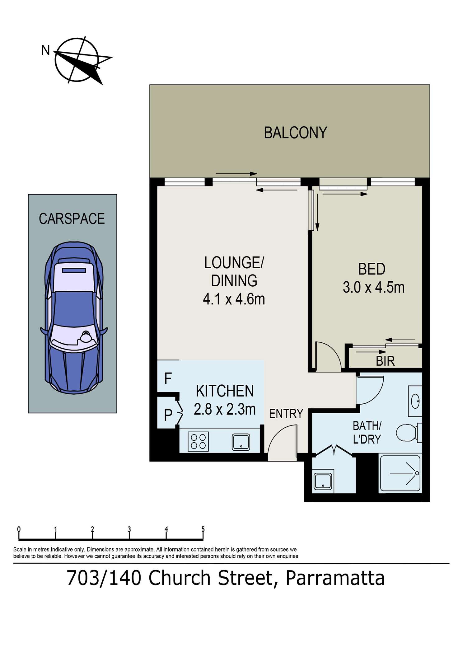 Floorplan of Homely unit listing, 703/140 Church Street, Parramatta NSW 2150