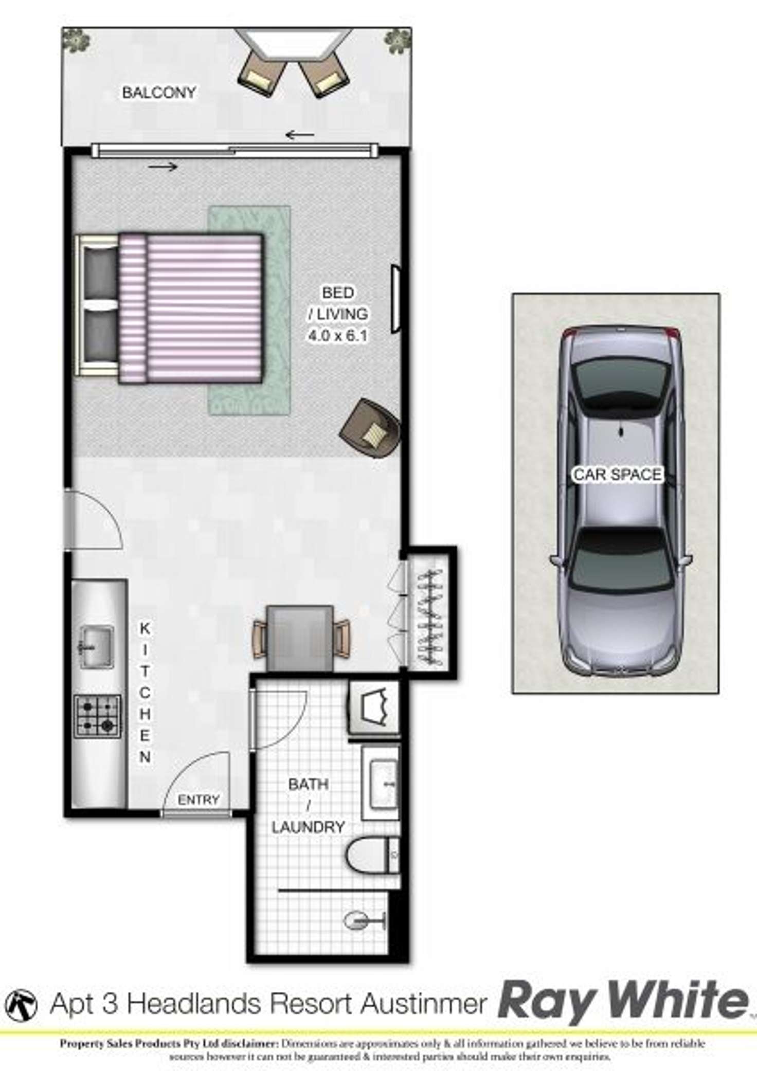 Floorplan of Homely studio listing, 03/3 Yuruga Street, Austinmer NSW 2515