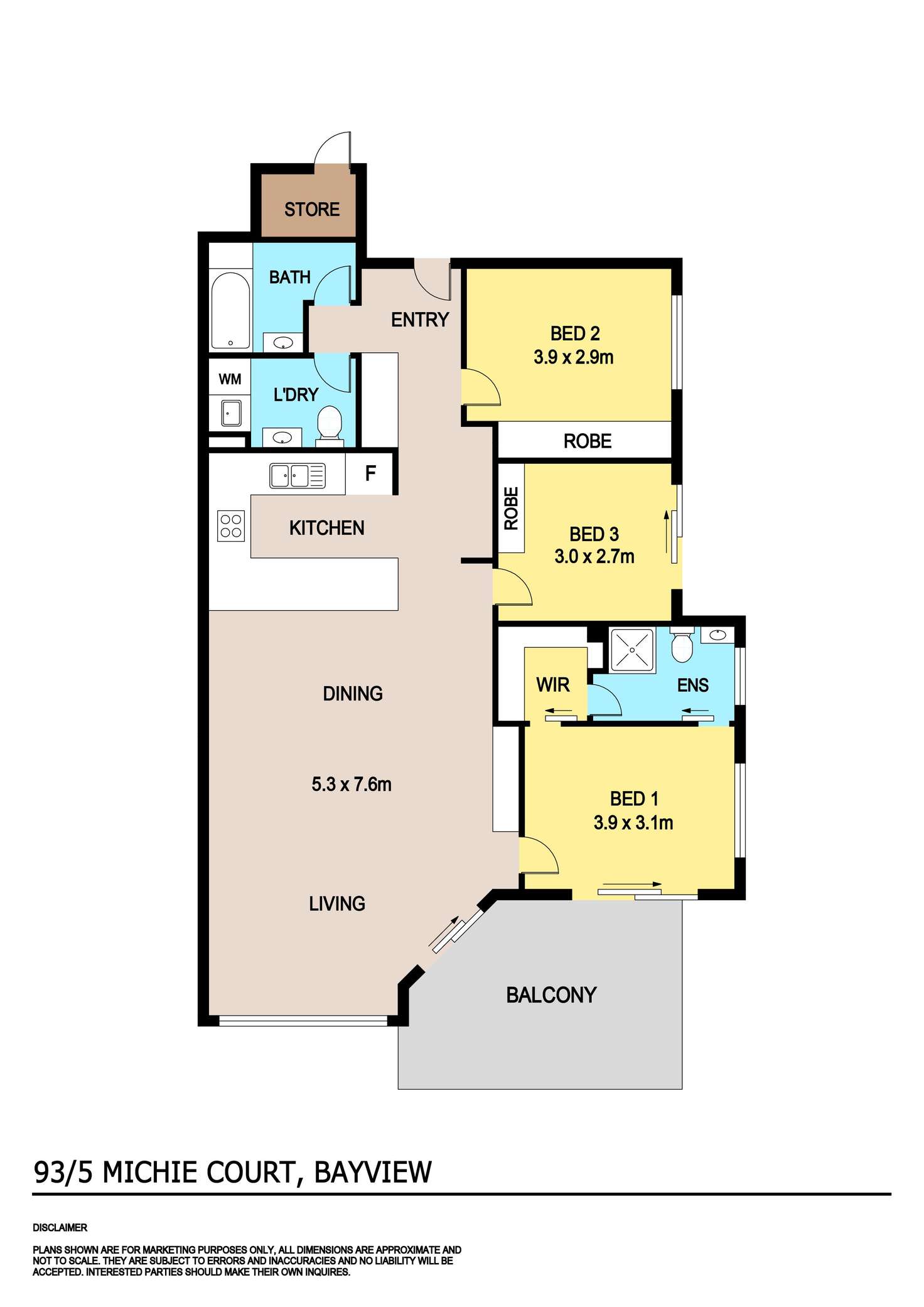 Floorplan of Homely apartment listing, 93/5 Michie Court, Bayview NT 820