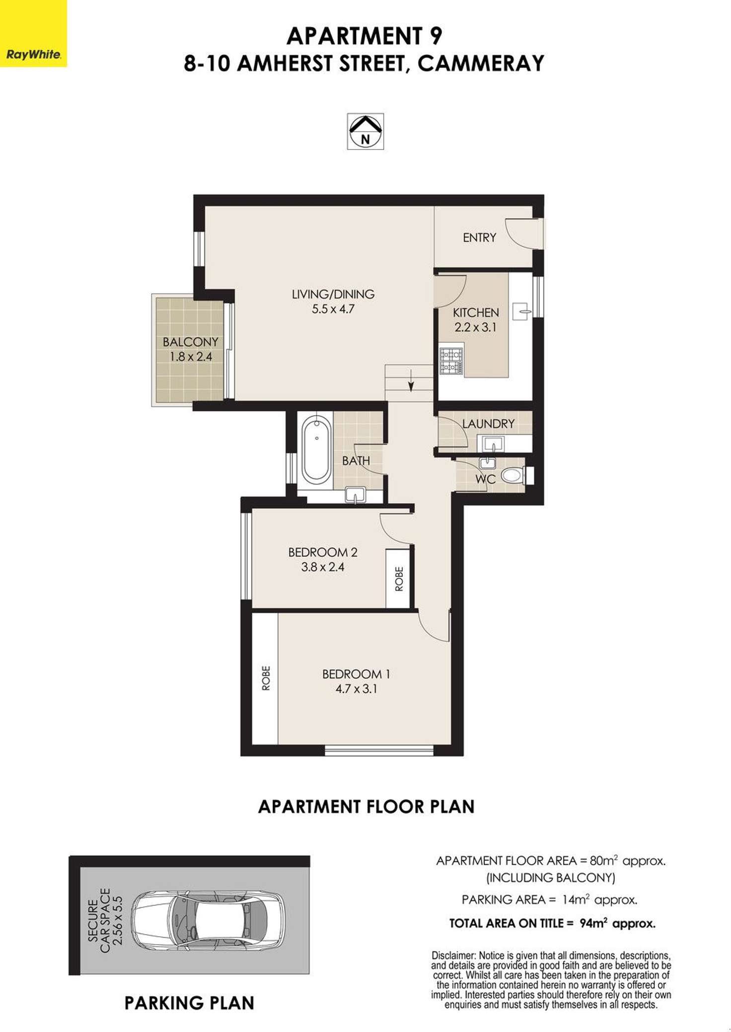 Floorplan of Homely apartment listing, 9/8-10 Amherst Street, Cammeray NSW 2062