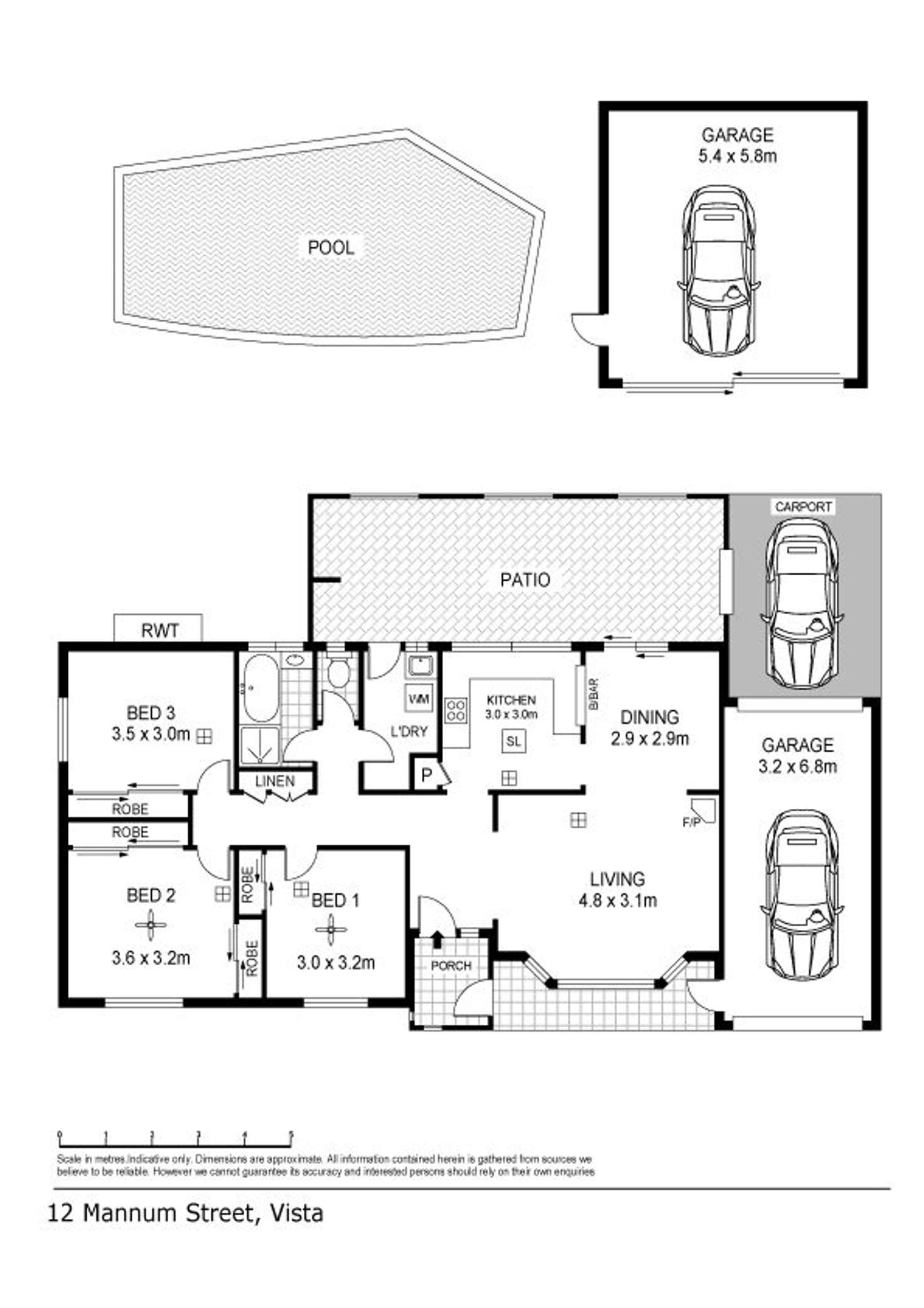 Floorplan of Homely house listing, 12 Mannum Street, Vista SA 5091