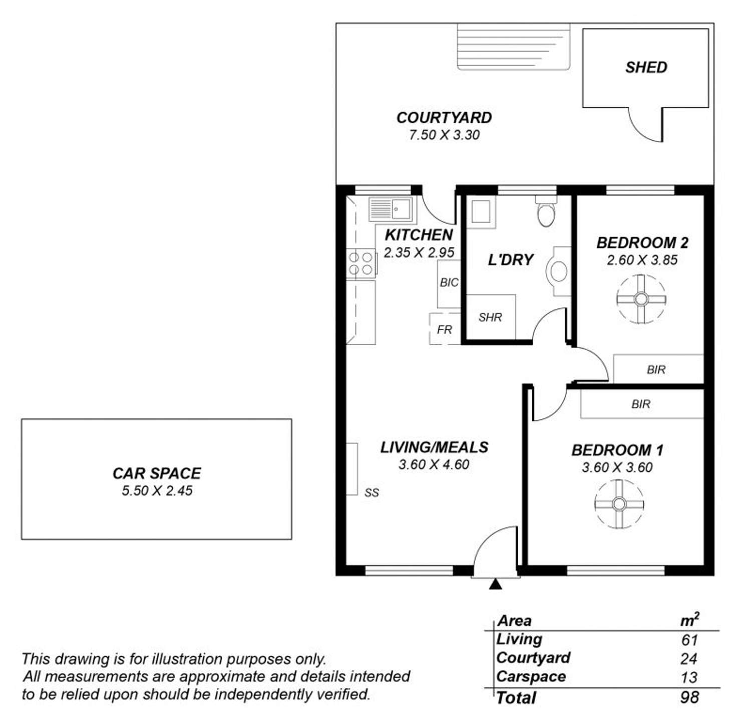 Floorplan of Homely unit listing, 29/118 Lipsett Terrace, Brooklyn Park SA 5032