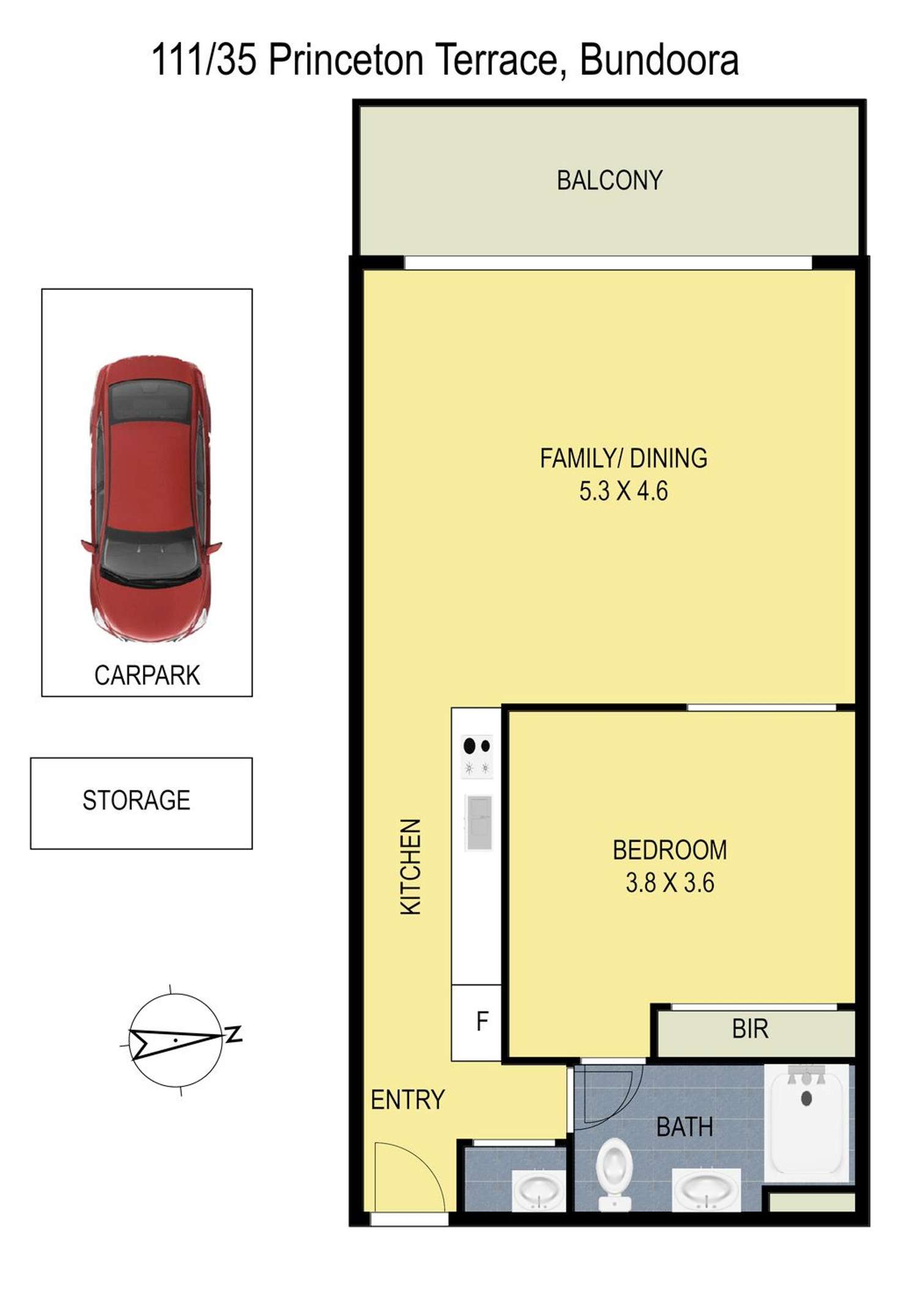 Floorplan of Homely apartment listing, 111/35 Princeton Terrace, Bundoora VIC 3083
