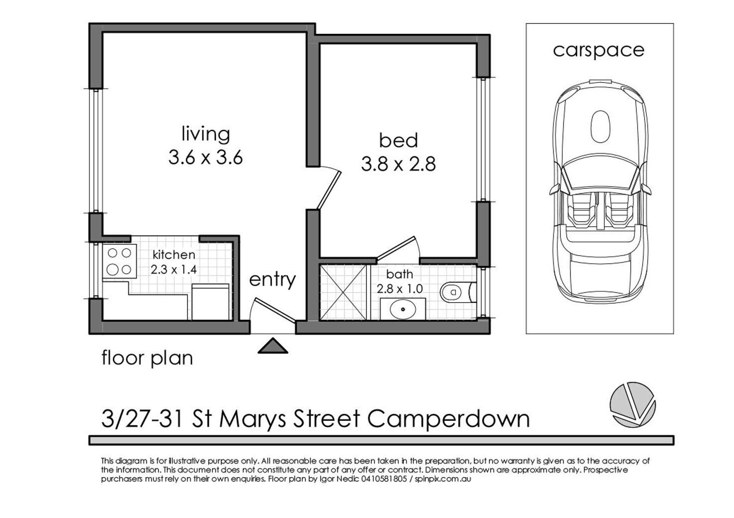 Floorplan of Homely unit listing, 3/27-31 St Marys Street, Camperdown NSW 2050