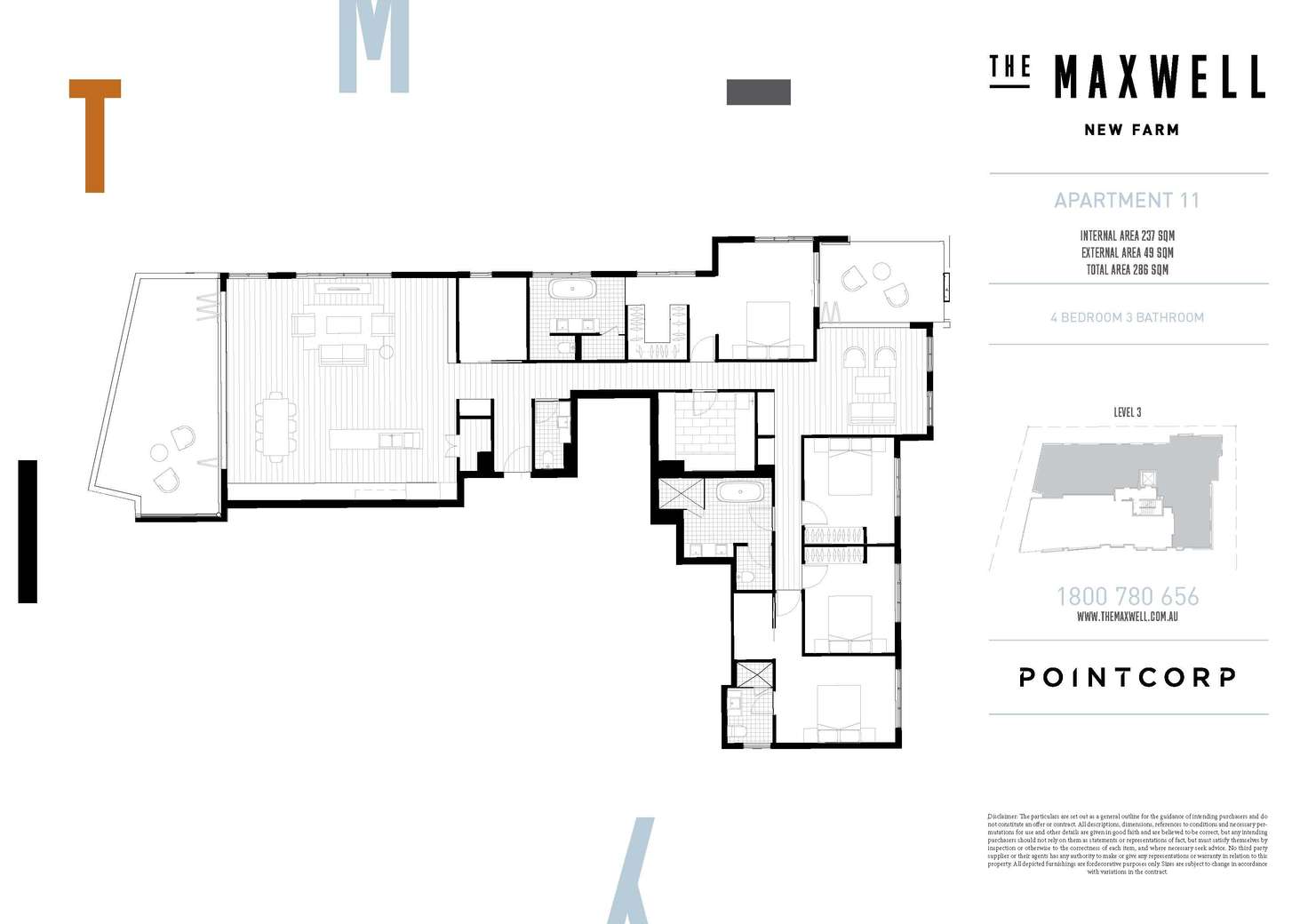 Floorplan of Homely apartment listing, 11/40 Maxwell Street, New Farm QLD 4005