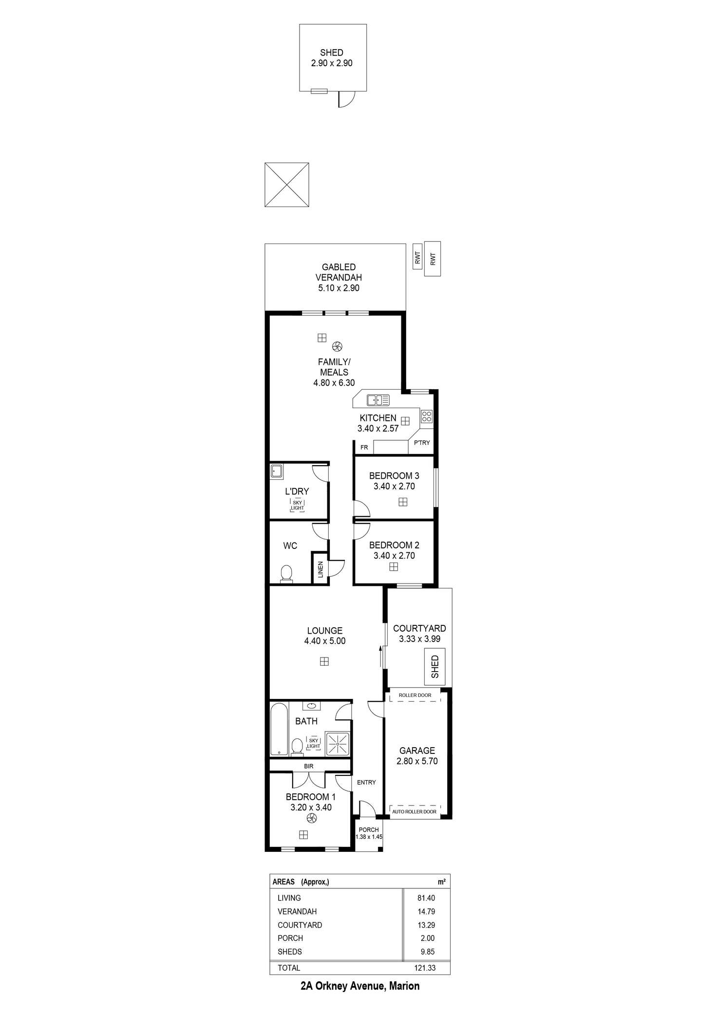 Floorplan of Homely house listing, 2A Orkney Avenue, Marion SA 5043