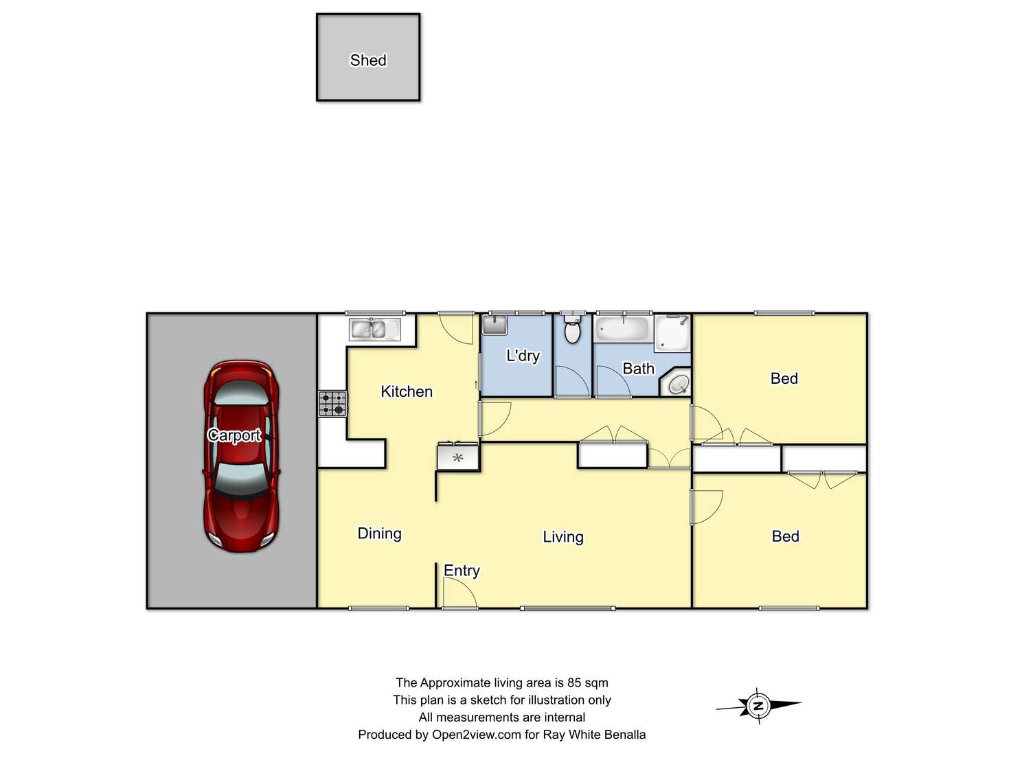 Floorplan of Homely unit listing, 2/26 Barkly Street, Benalla VIC 3672