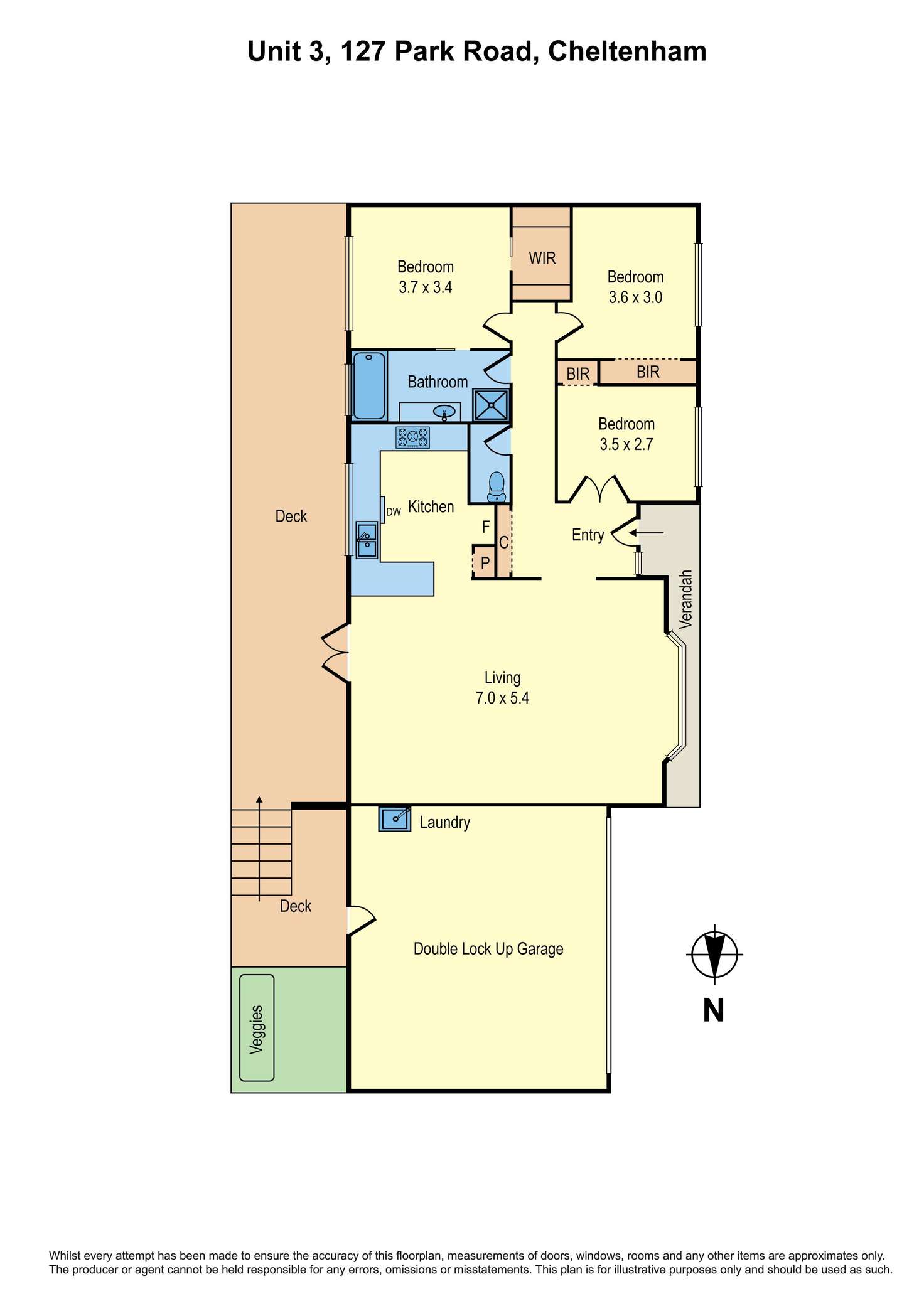 Floorplan of Homely unit listing, 3/127 Park Road, Cheltenham VIC 3192