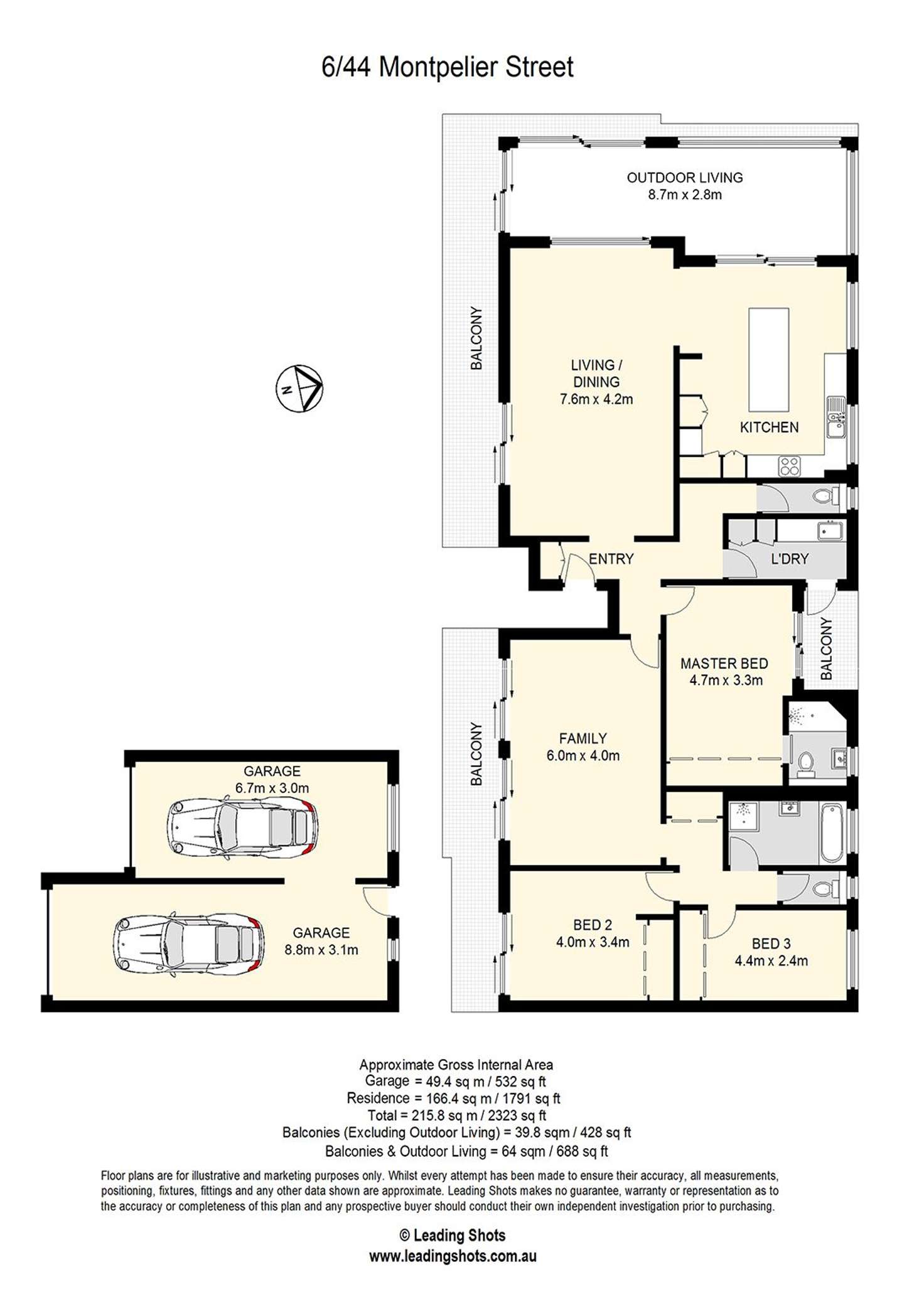 Floorplan of Homely unit listing, 6/44 Montpelier Street, Clayfield QLD 4011