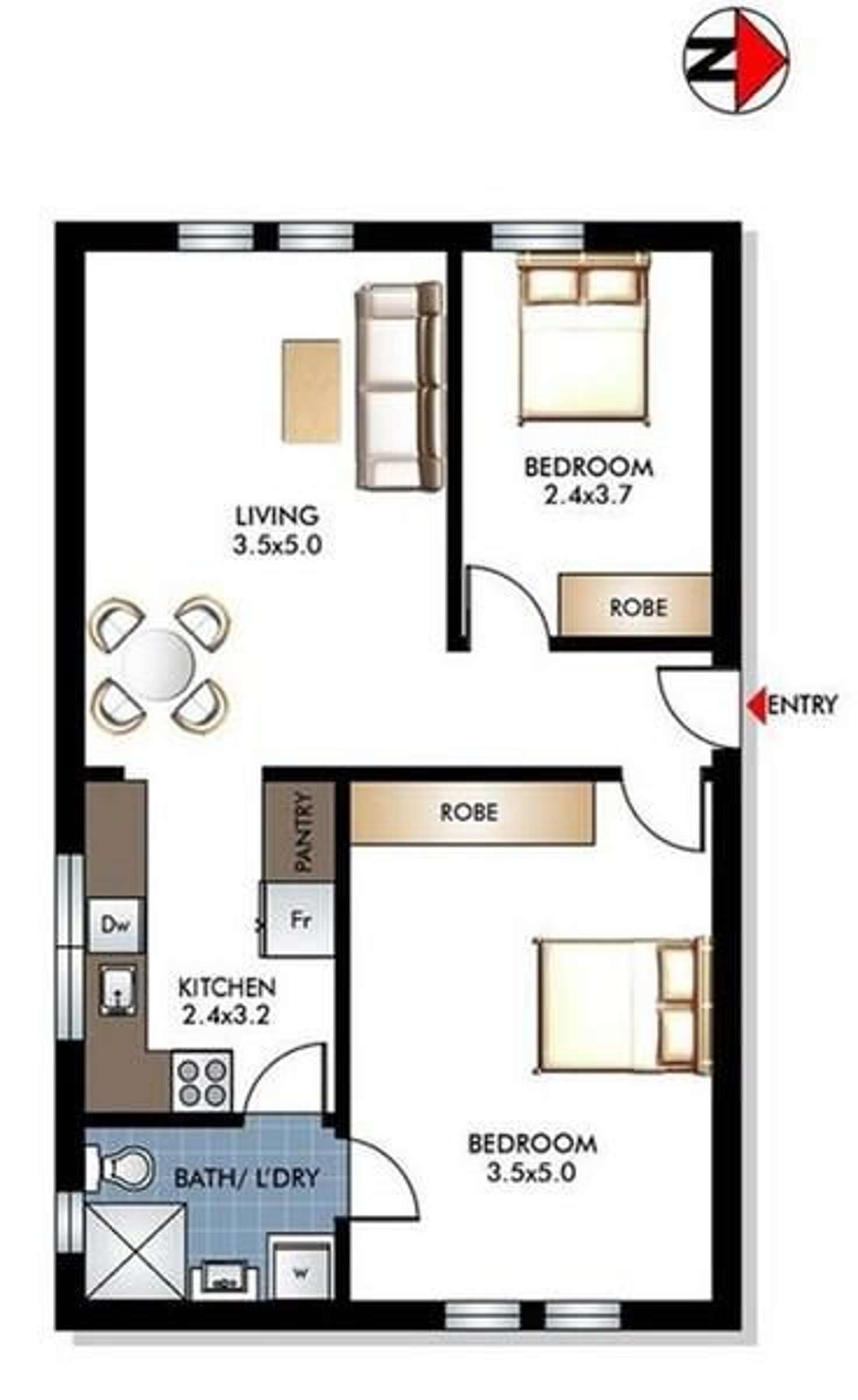 Floorplan of Homely apartment listing, 7/95 Ebley Street, Bondi Junction NSW 2022