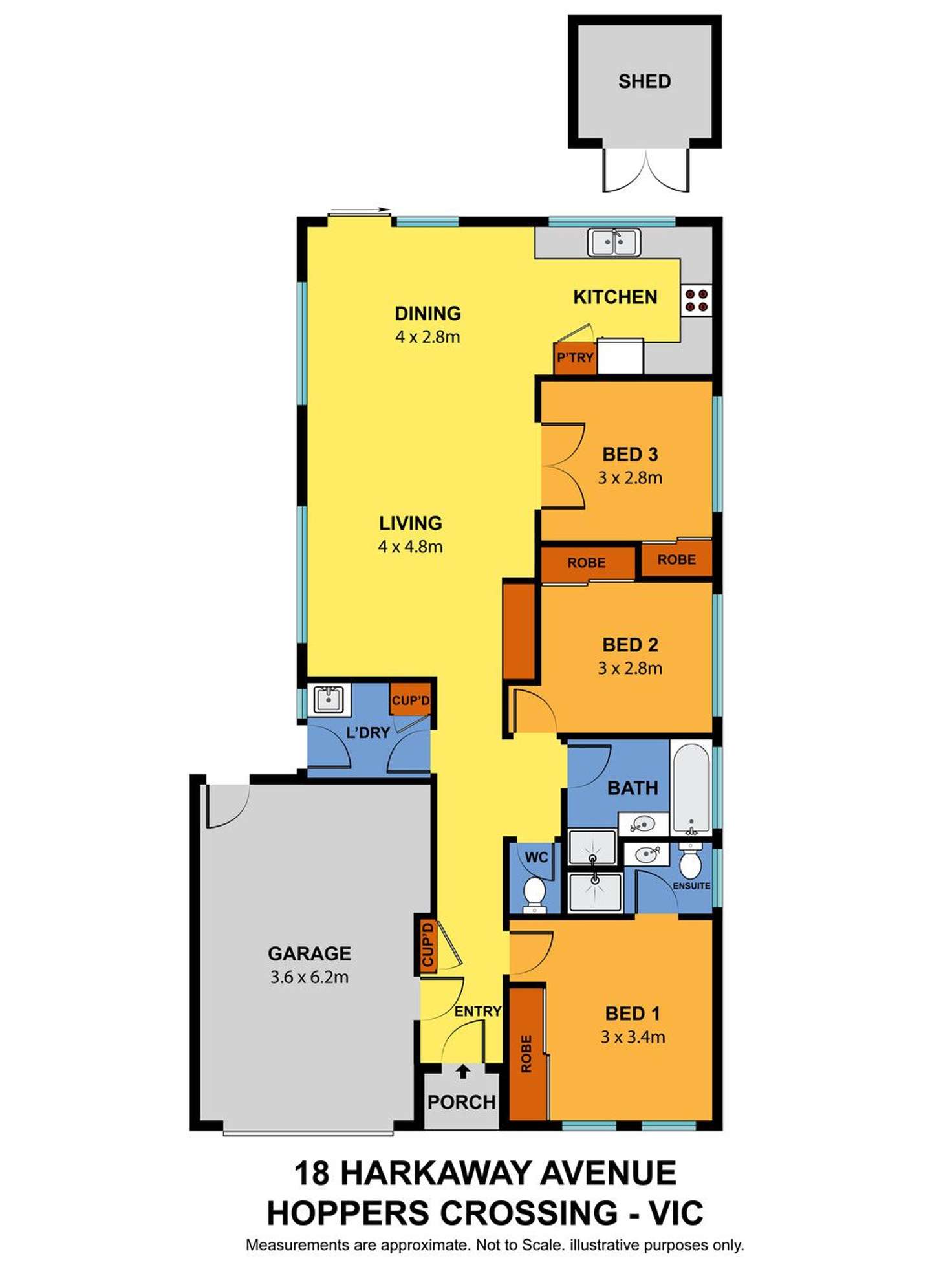 Floorplan of Homely house listing, 18 Harkaway Avenue, Hoppers Crossing VIC 3029