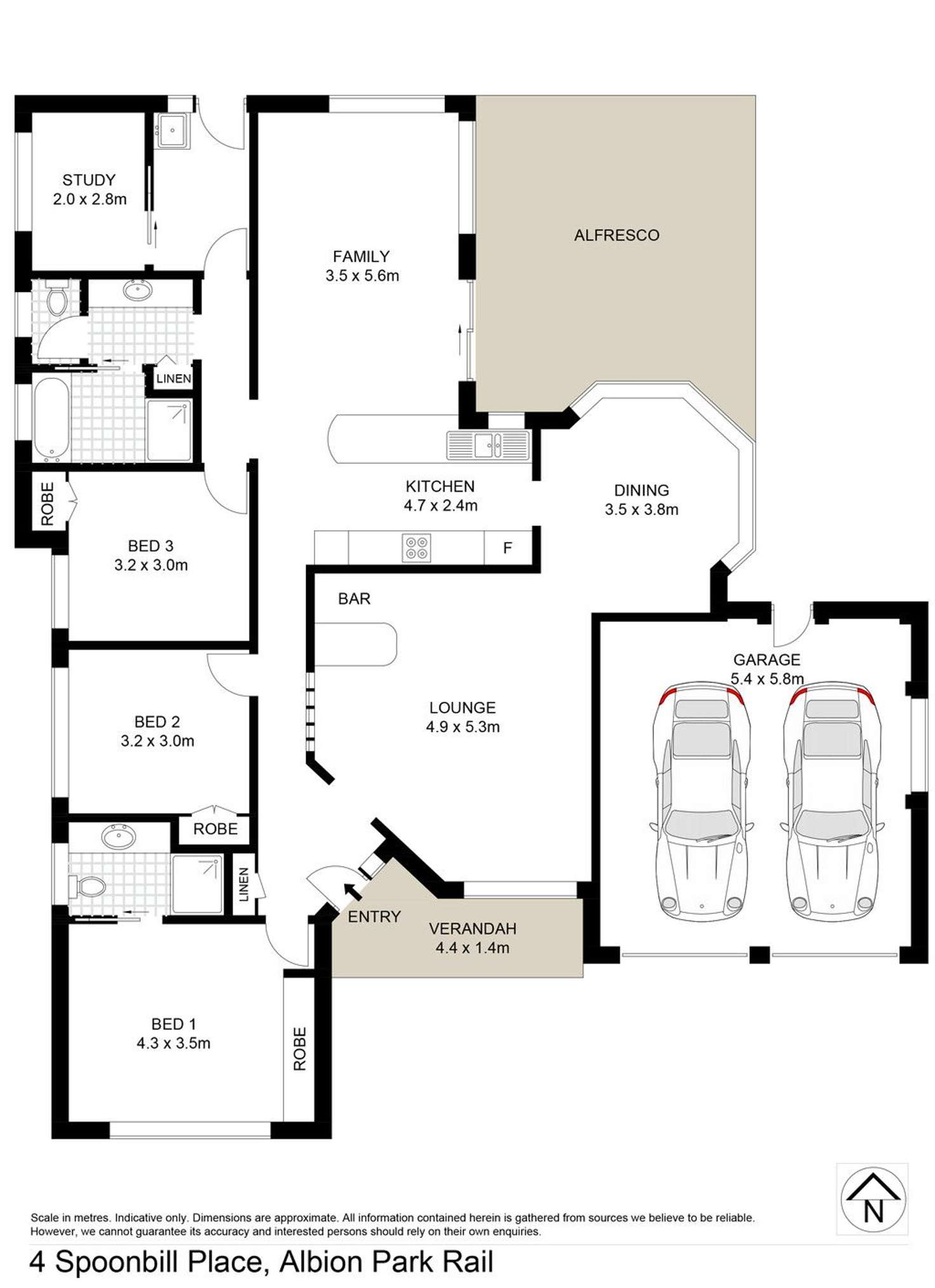 Floorplan of Homely house listing, 4 Spoonbill Place, Albion Park Rail NSW 2527