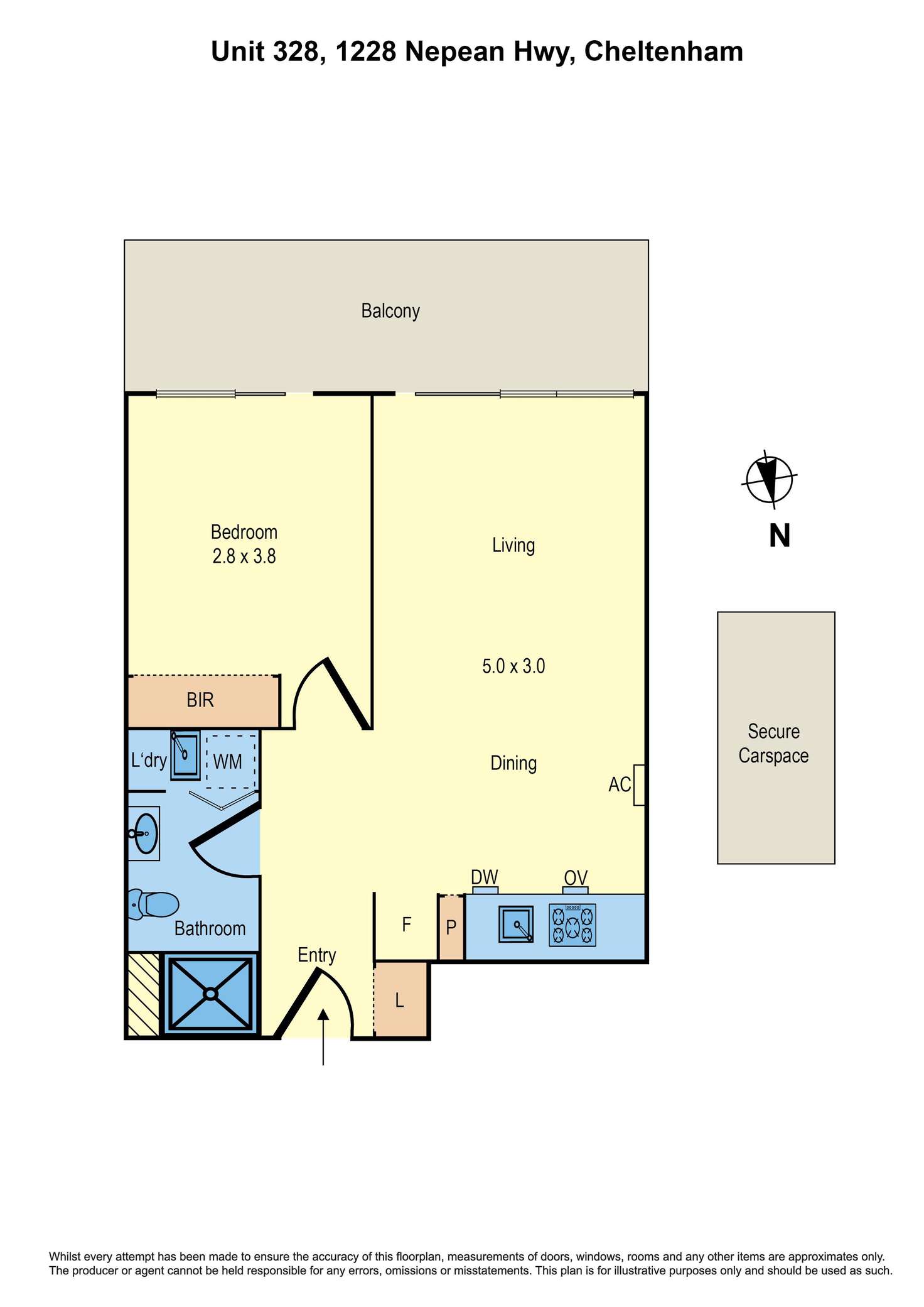 Floorplan of Homely apartment listing, 328/8 Railway Road, Cheltenham VIC 3192